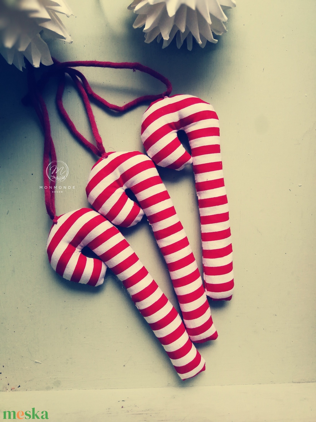 Cukorpálca karácsonyi függődísz dekoráció - 3 db  - karácsony - karácsonyi lakásdekoráció - karácsonyfadíszek - Meska.hu