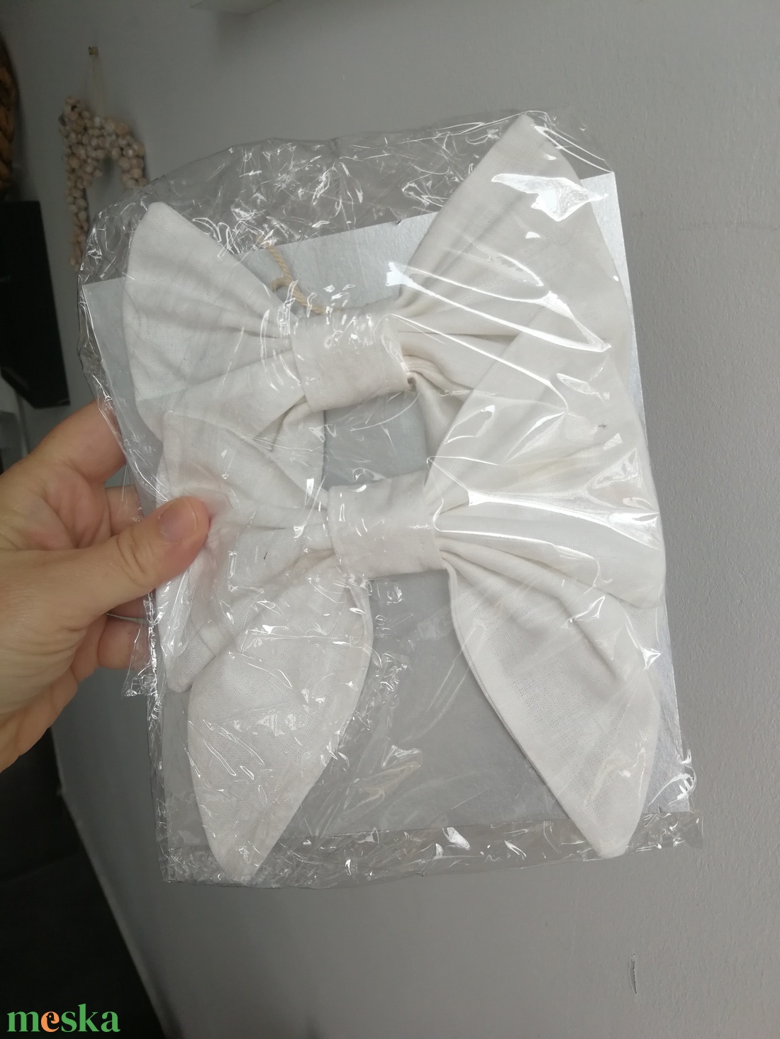 Textil masni dekoráció, fehér - darabáras - karácsony - karácsonyi lakásdekoráció - karácsonyfadíszek - Meska.hu