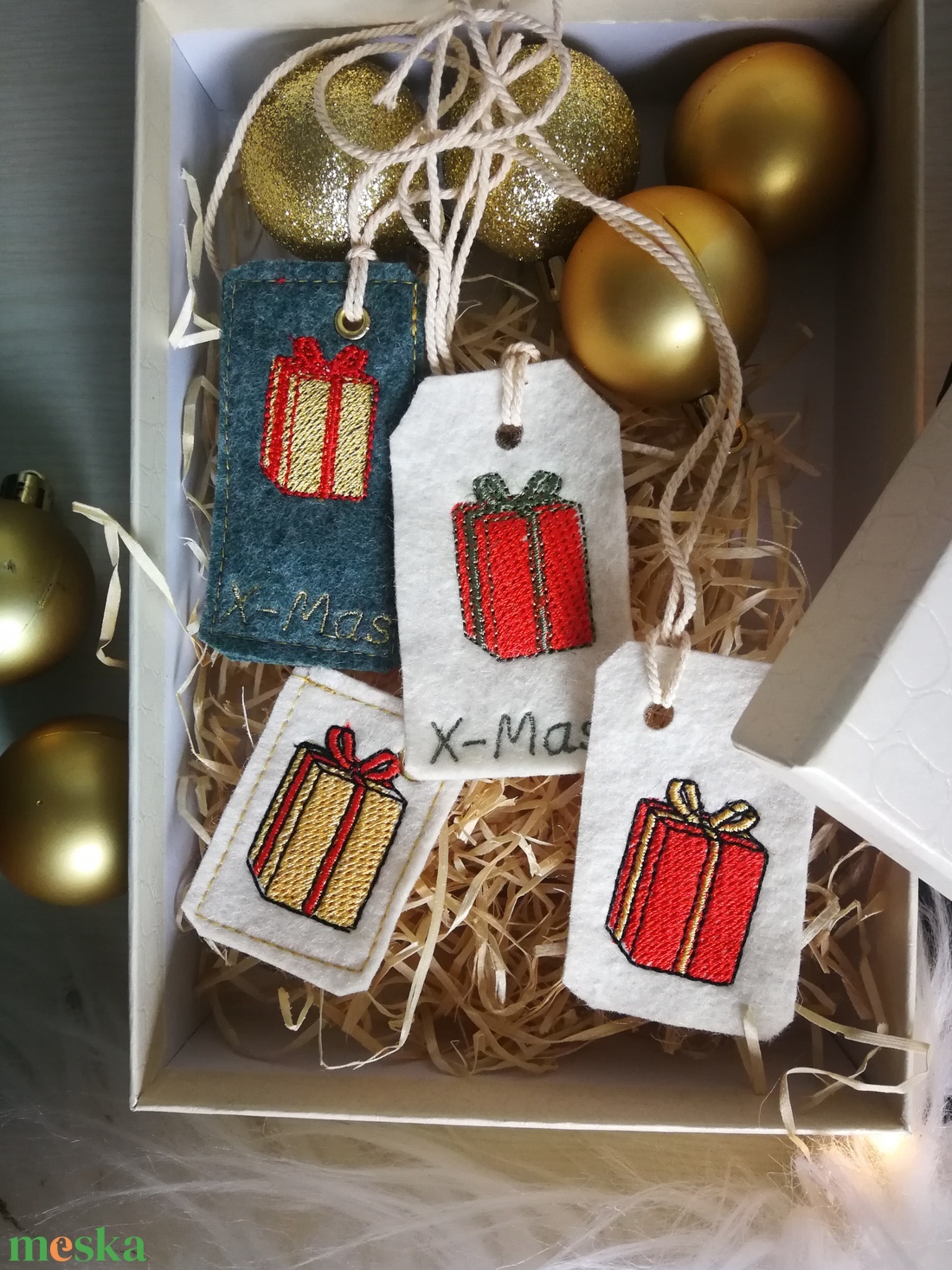 Karácsonyi ajándékcímke  - 4 darabos - kellékek & szerszámok - dekorációs kellékek - őszi dekor - őszi dekortök - Meska.hu