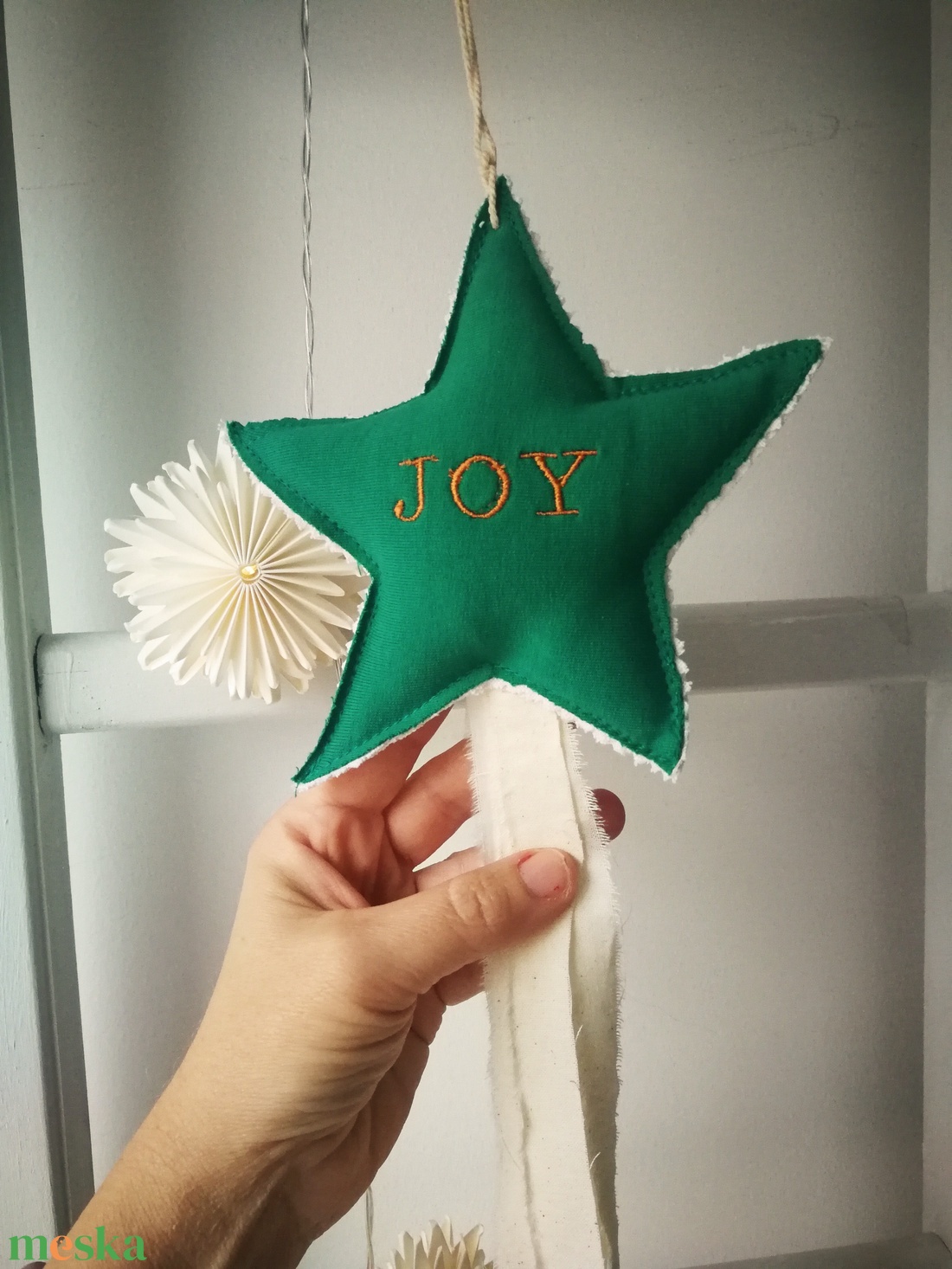 Bohém kézműves csillag dekoráció - karácsony - karácsonyi lakásdekoráció - karácsonyfadíszek - Meska.hu