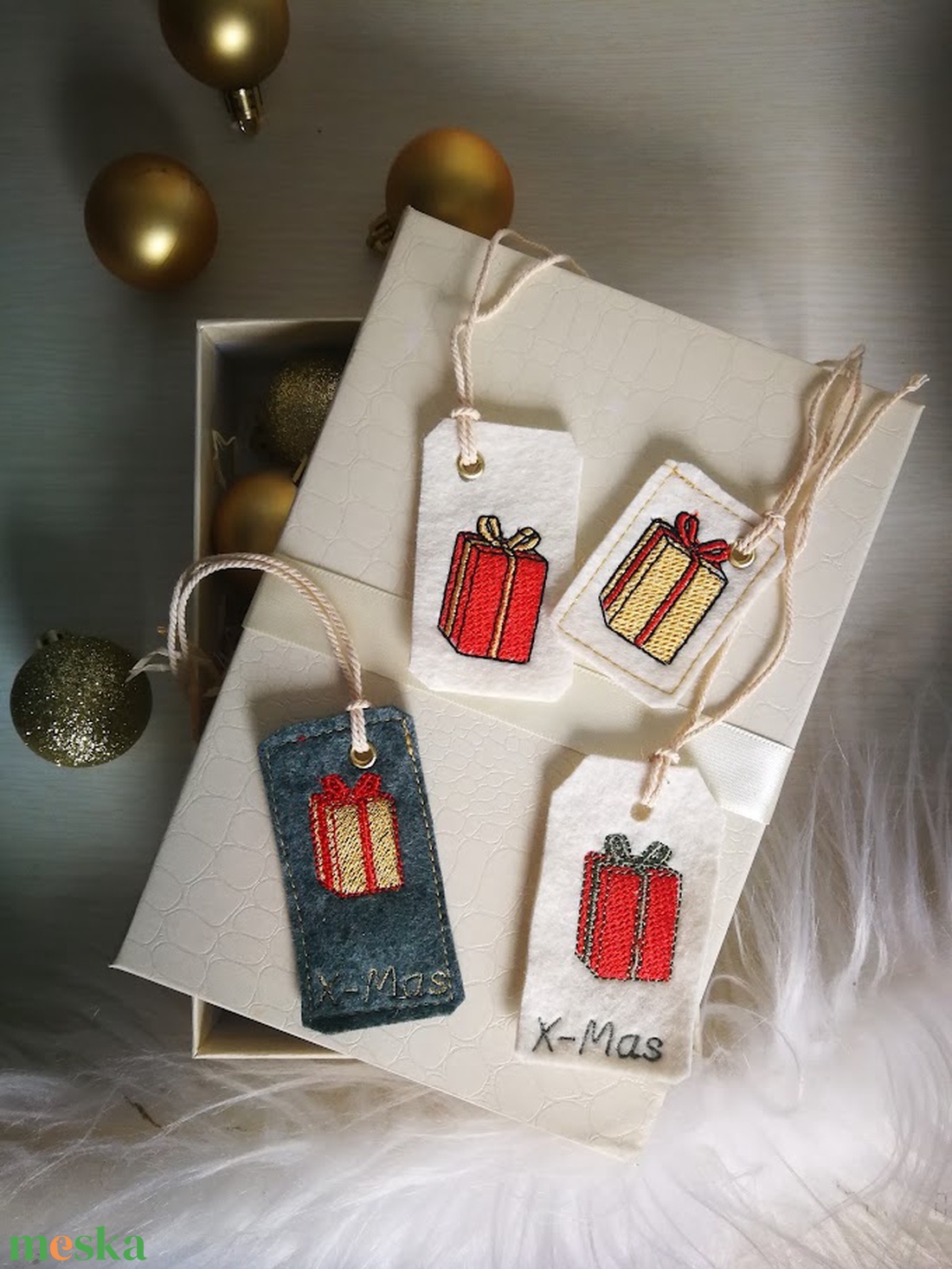Karácsonyi ajándékcímke  - 4 darabos - kellékek & szerszámok - dekorációs kellékek - őszi dekor - őszi dekortök - Meska.hu