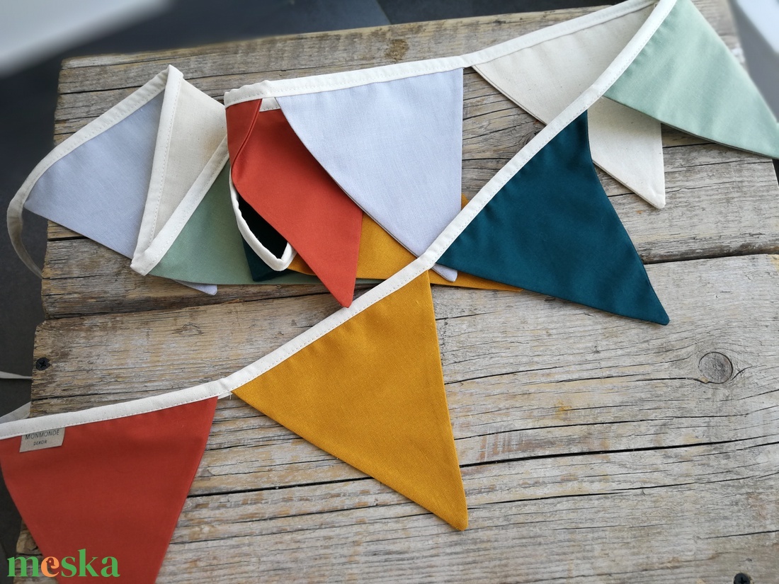 Zászlófüzér, Textil Girland Dekoráció, Babaszoba Dekor, Háromszög Zászló - baba - mama - babaszoba-dekoráció - babaszoba dekoráció - Meska.hu