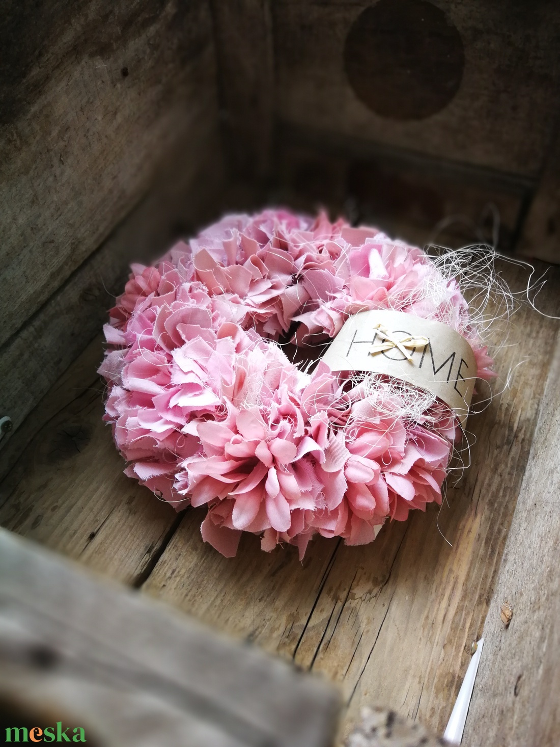 Textilszálas pasztell dekoráció, kopogtató - 26 cm  - otthon & életmód - dekoráció - ajtó- és ablak dekoráció - ajtódísz & kopogtató - Meska.hu