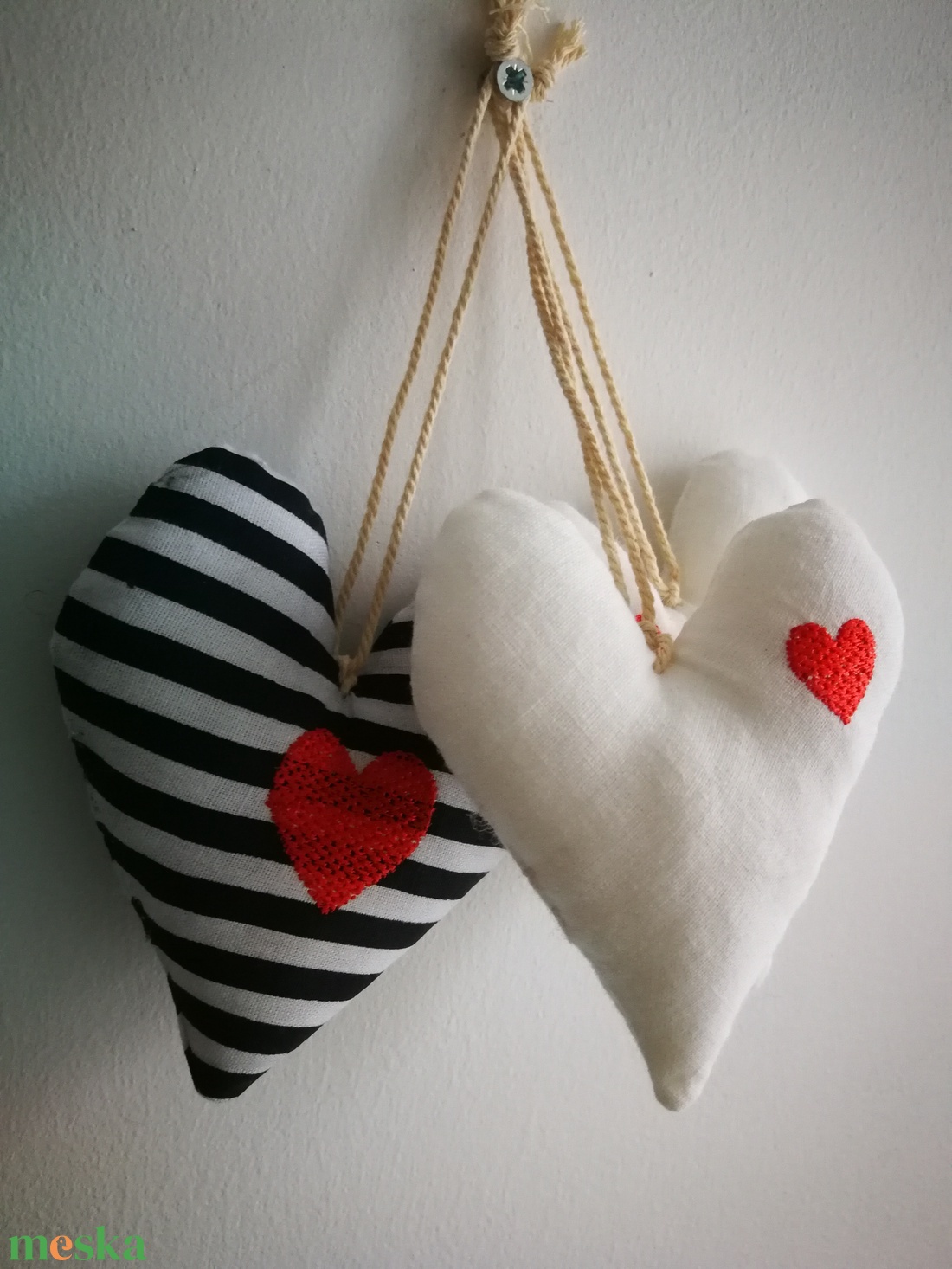 Szív függődísz, dekorációs kiegészítő  - 3 darabos szett  - otthon & életmód - dekoráció - fali és függő dekoráció - falra akasztható dekor - Meska.hu