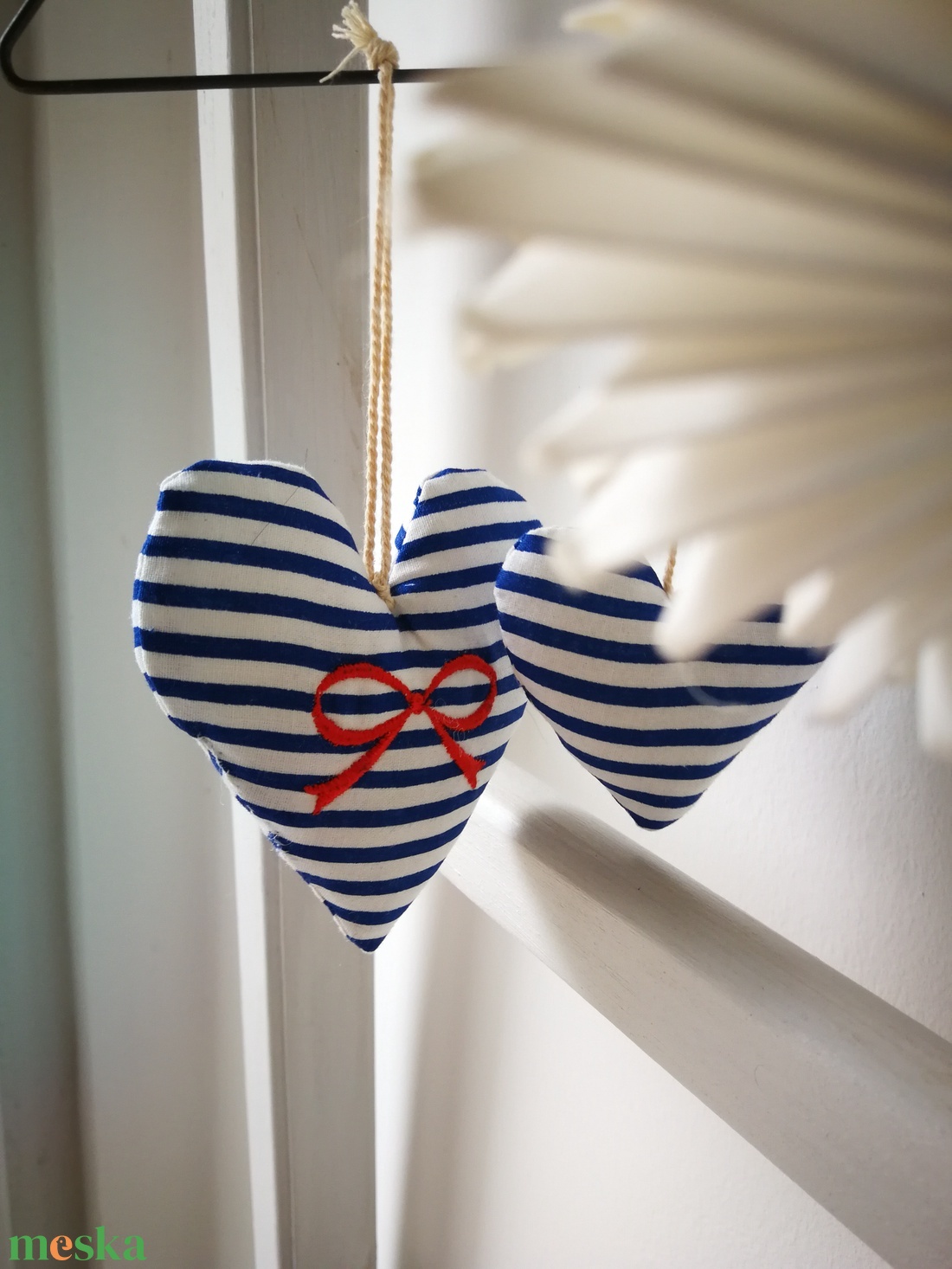 Szív függődísz, dekorációs kiegészítő  - 4 darabos szett  - otthon & életmód - dekoráció - fali és függő dekoráció - falra akasztható dekor - Meska.hu