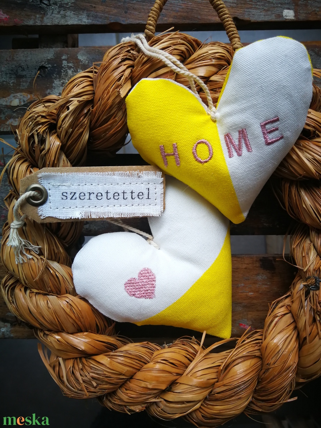 Szív függődísz, dekorációs kiegészítő  - 2 darabos szett  - otthon & életmód - dekoráció - fali és függő dekoráció - falra akasztható dekor - Meska.hu