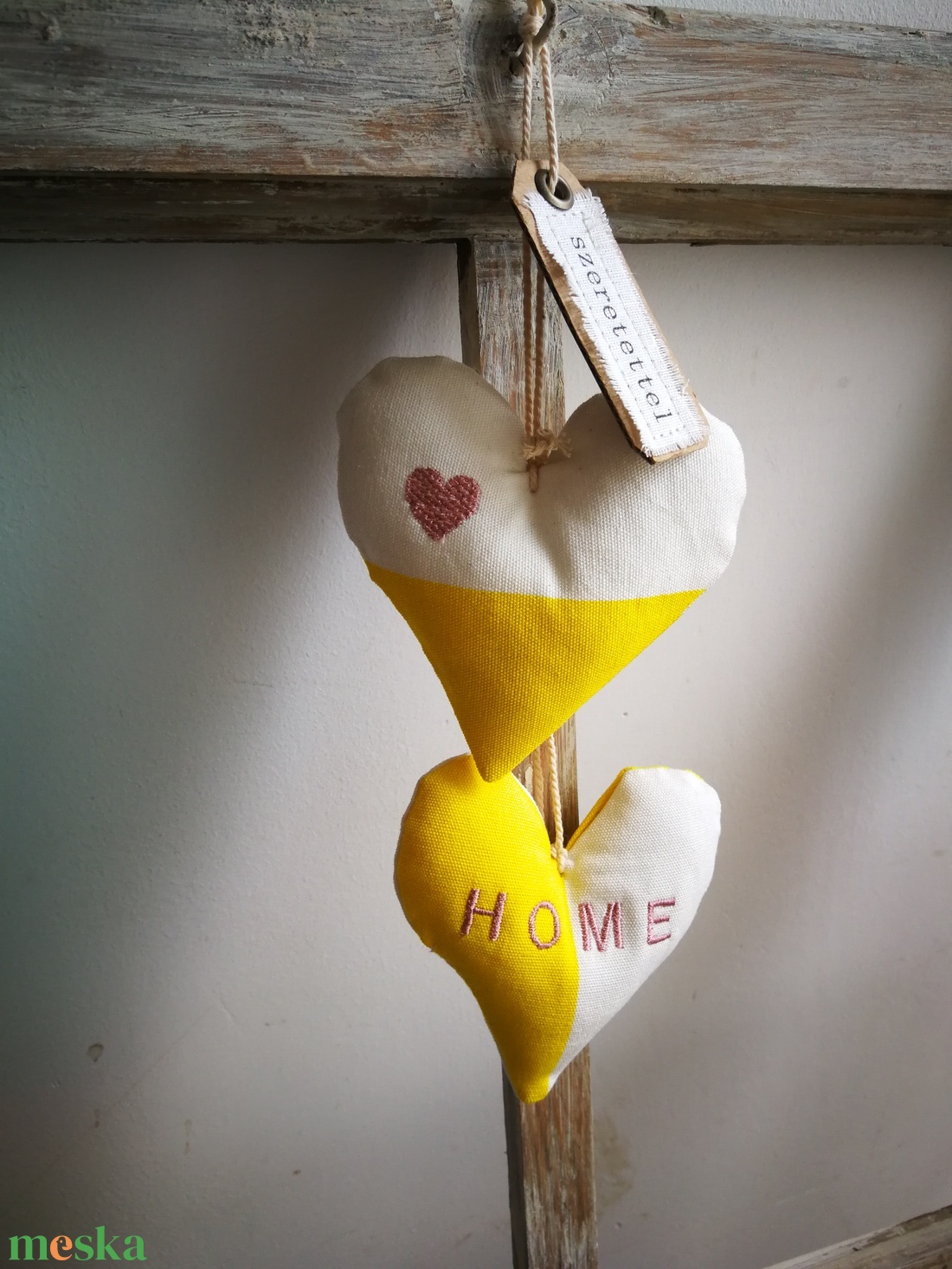 Szív függődísz, dekorációs kiegészítő  - 2 darabos szett  - otthon & életmód - dekoráció - fali és függő dekoráció - falra akasztható dekor - Meska.hu