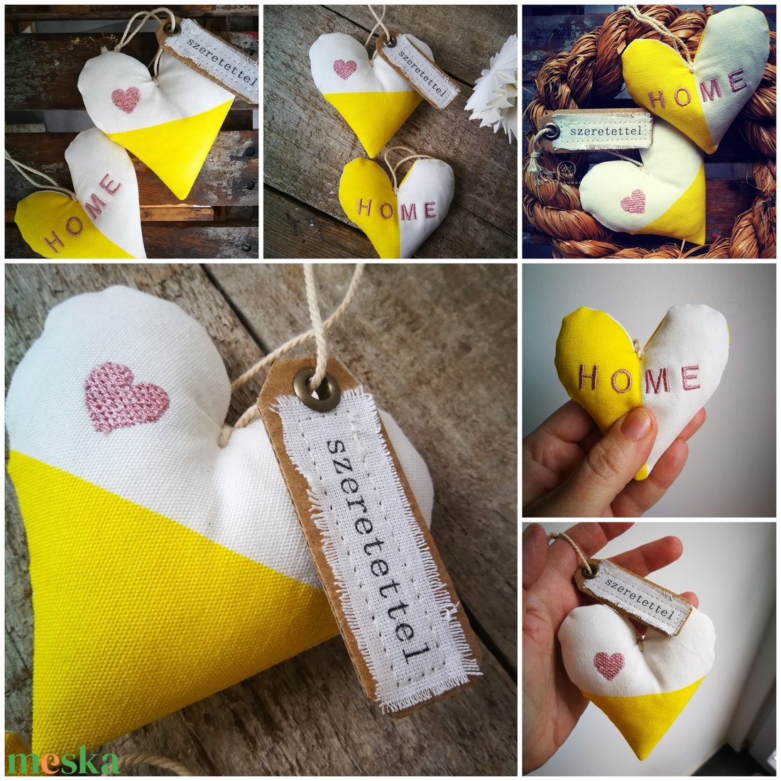 Szív függődísz, dekorációs kiegészítő  - 2 darabos szett  - otthon & életmód - dekoráció - fali és függő dekoráció - falra akasztható dekor - Meska.hu