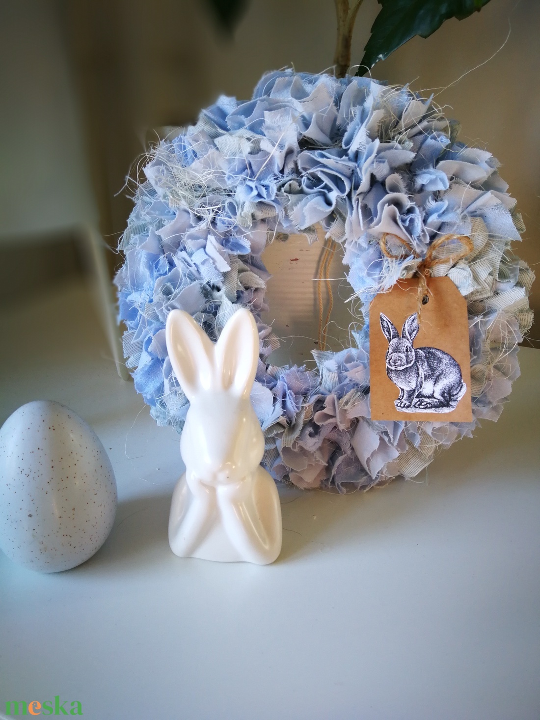 Textilszálas dekoráció, kopogtató, köszönőajándék - 23 cm  - otthon & életmód - dekoráció - ajtó- és ablak dekoráció - ajtódísz & kopogtató - Meska.hu