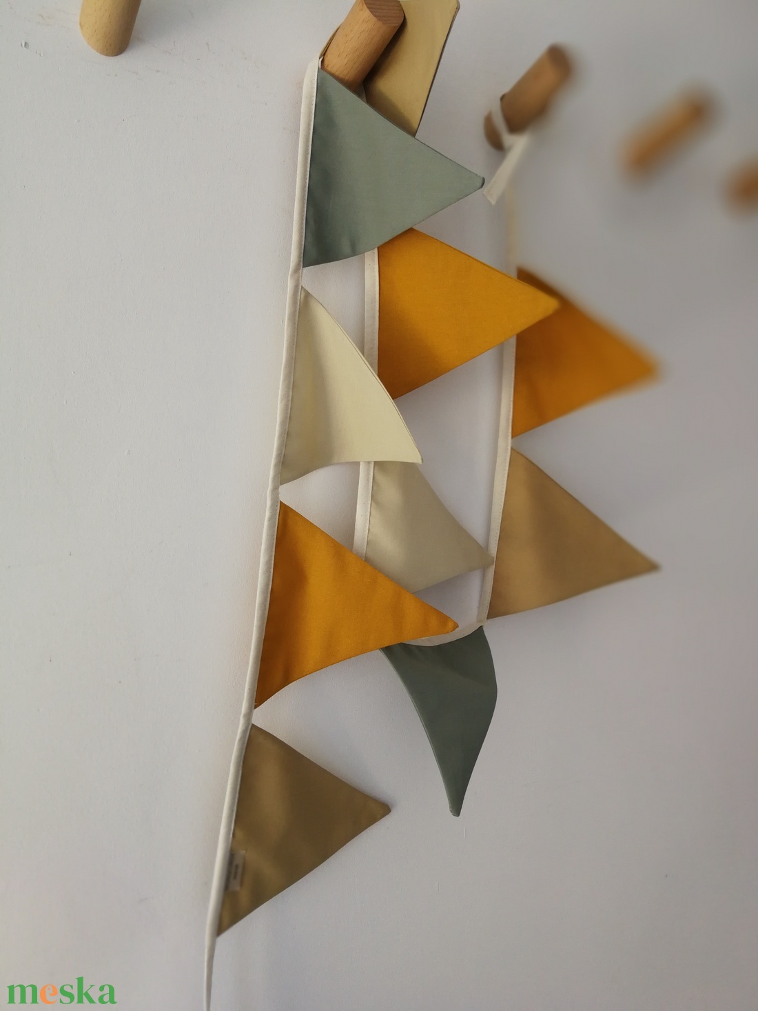 Zászlófüzér, Textil Girland Dekoráció, Babaszoba Dekor - baba - mama - babaszoba dekoráció - babaszoba füzér, girland  - Meska.hu