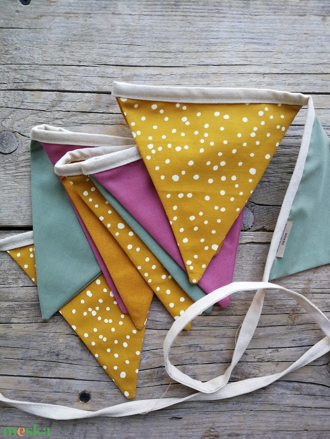 Zászlófüzér, Textil Girland Dekoráció, Babaszoba Dekor -egyedi rendelés - baba - mama - babaszoba dekoráció - babaszoba füzér, girland  - Meska.hu