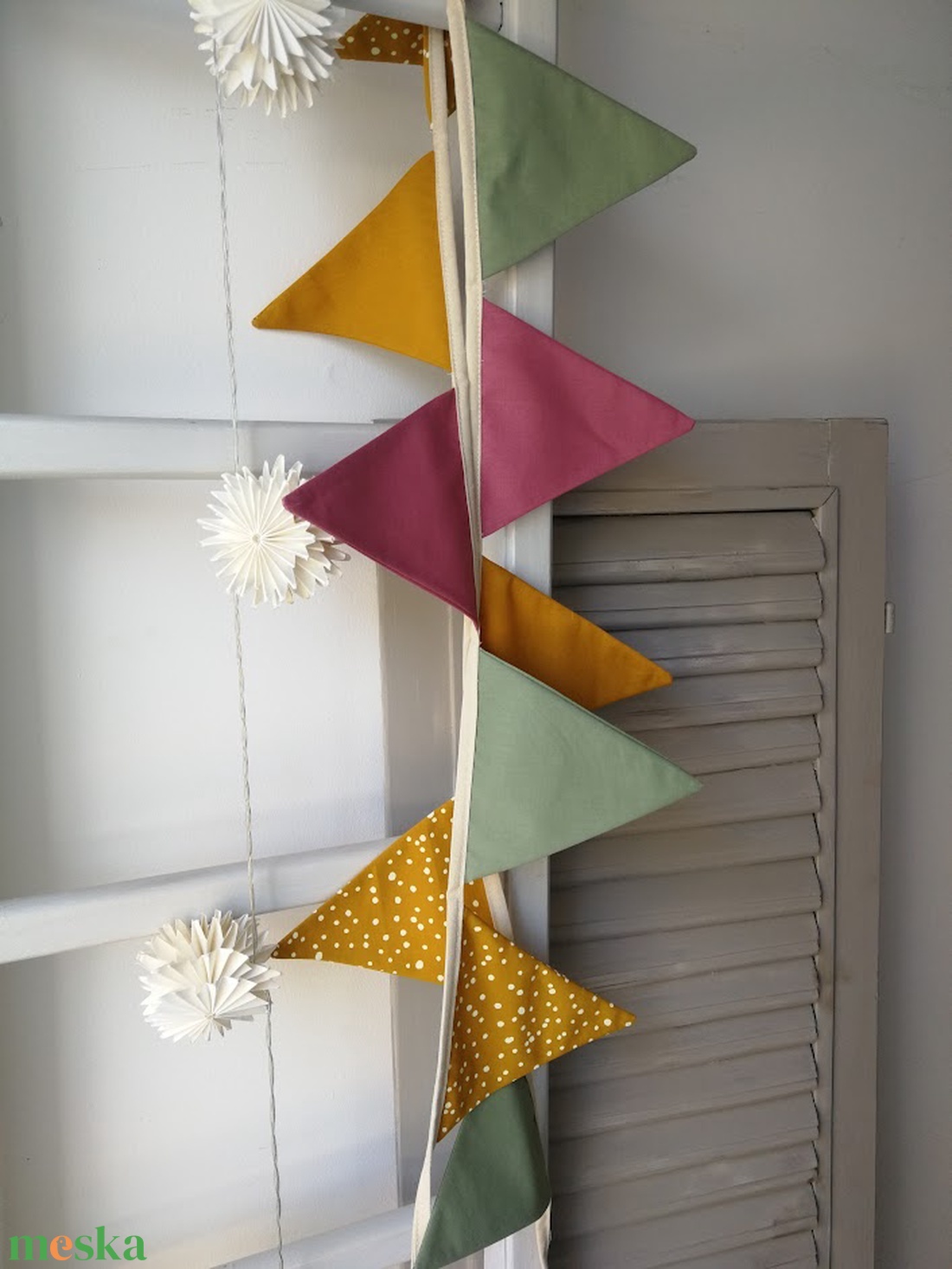 Zászlófüzér, Textil Girland Dekoráció, Babaszoba Dekor -egyedi rendelés - baba - mama - babaszoba dekoráció - babaszoba füzér, girland  - Meska.hu