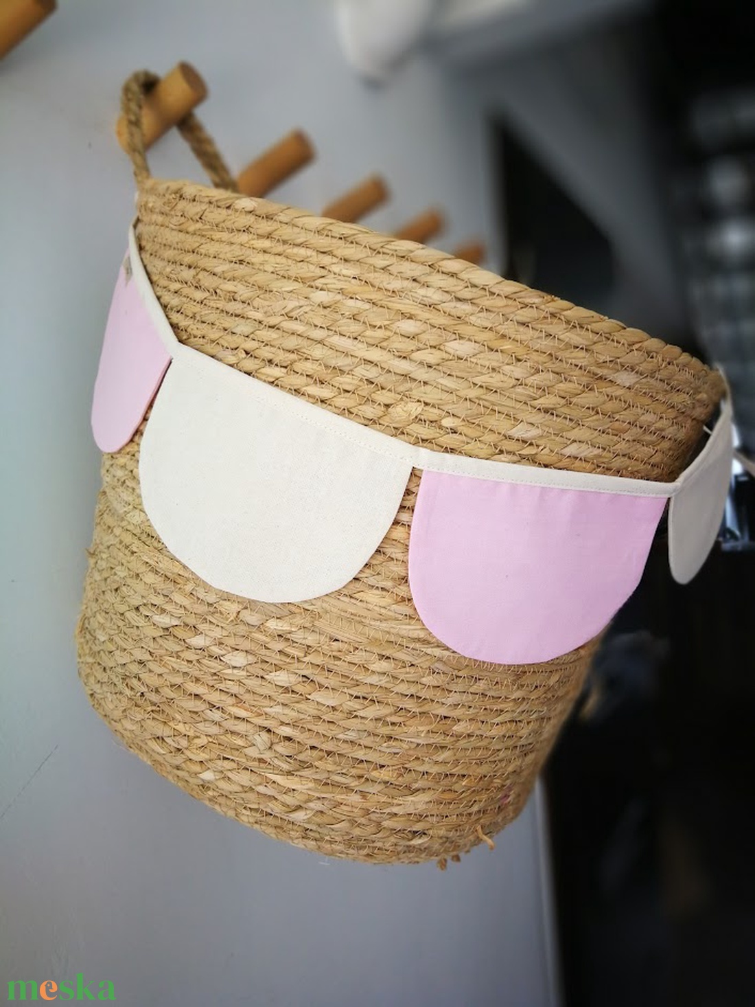 Zászlófüzér, Textil Girland Dekoráció, Babaszoba Dekor, Félkör Zászló - baba - mama - babaszoba dekoráció - babaszoba füzér, girland  - Meska.hu