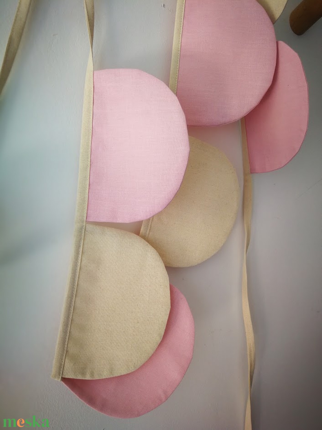 Zászlófüzér, Textil Girland Dekoráció, Babaszoba Dekor, Félkör Zászló - baba - mama - babaszoba dekoráció - babaszoba füzér, girland  - Meska.hu