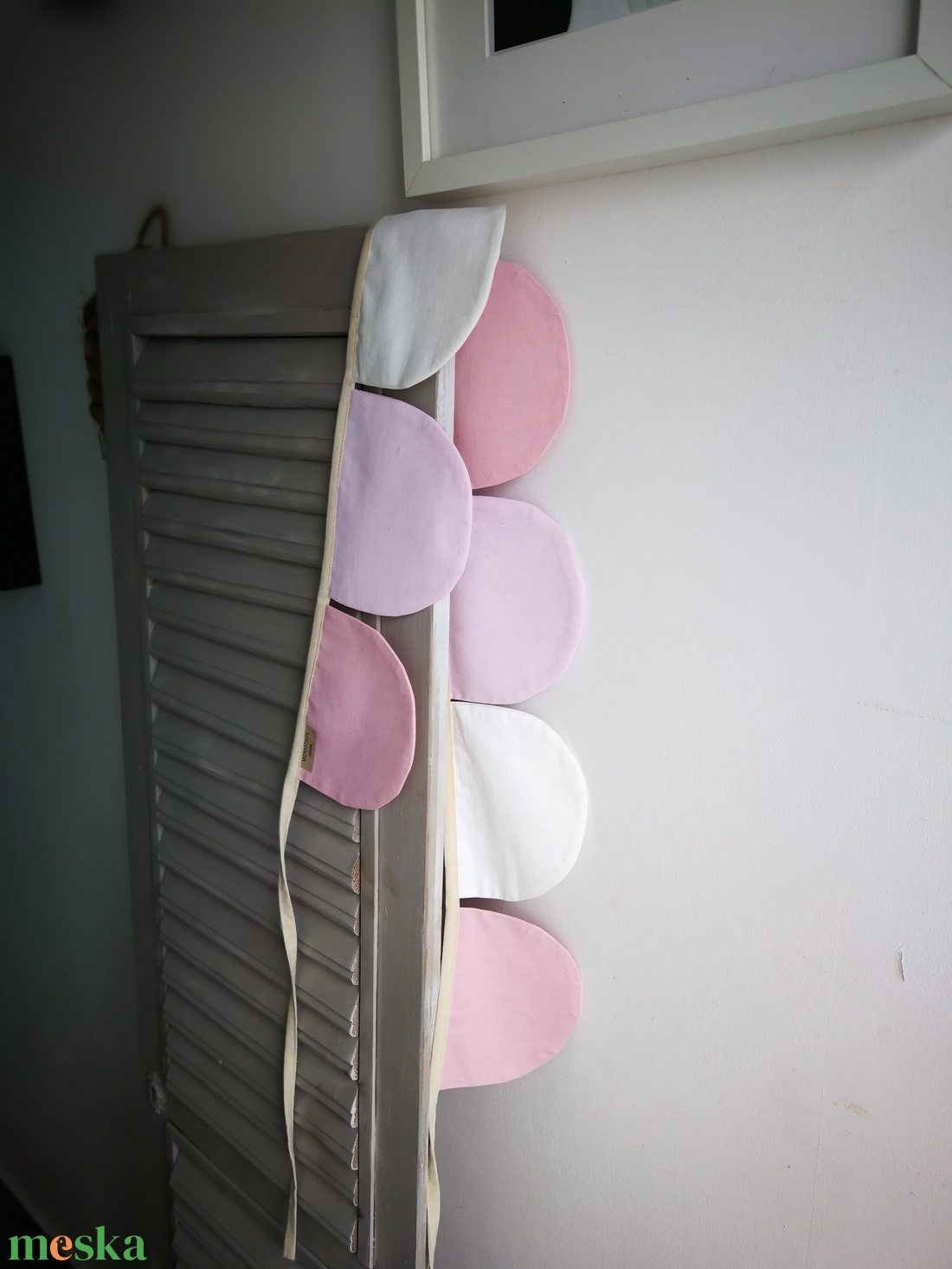 Zászlófüzér, Textil Girland Dekoráció, Babaszoba Dekor, Félkör Zászló - baba - mama - babaszoba dekoráció - babaszoba füzér, girland  - Meska.hu