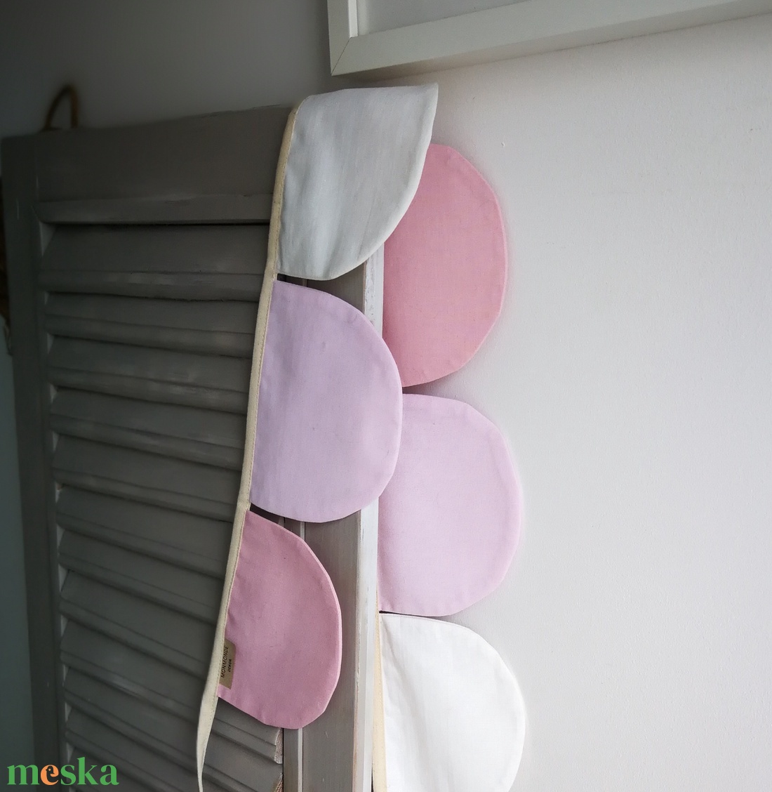 Zászlófüzér, Textil Girland Dekoráció, Babaszoba Dekor, Félkör Zászló - baba - mama - babaszoba dekoráció - babaszoba füzér, girland  - Meska.hu
