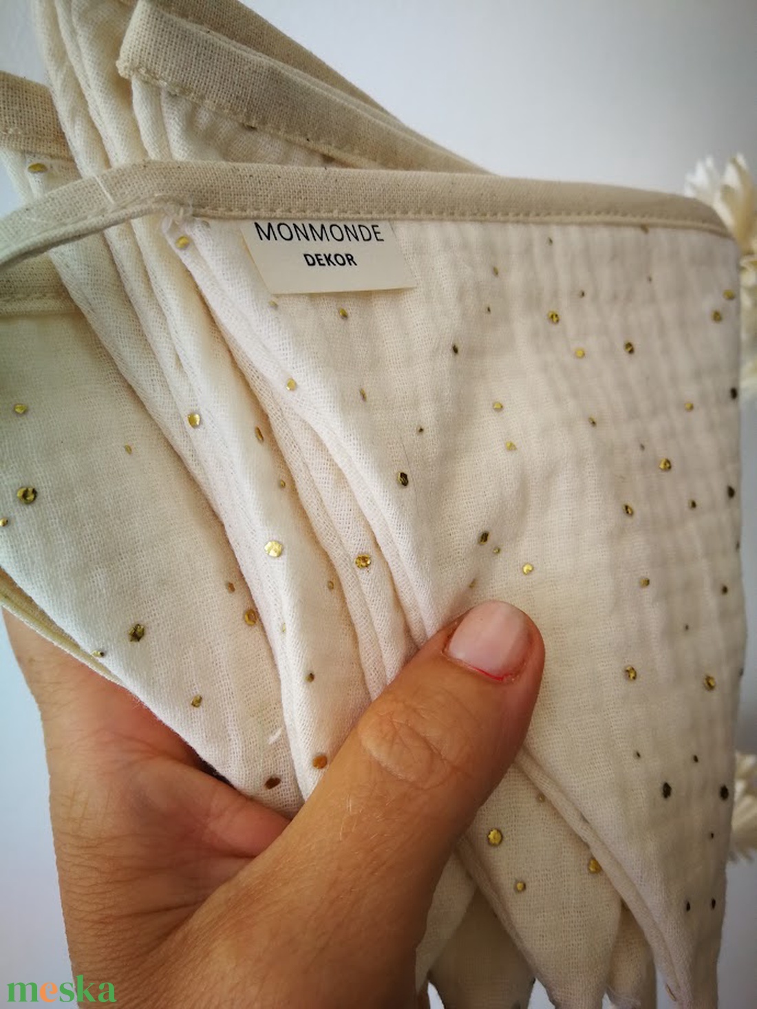 Zászlófüzér, Textil Girland Dekoráció, Babaszoba Dekor, Háromszög Zászló - baba - mama - babaszoba dekoráció - babaszoba füzér, girland  - Meska.hu