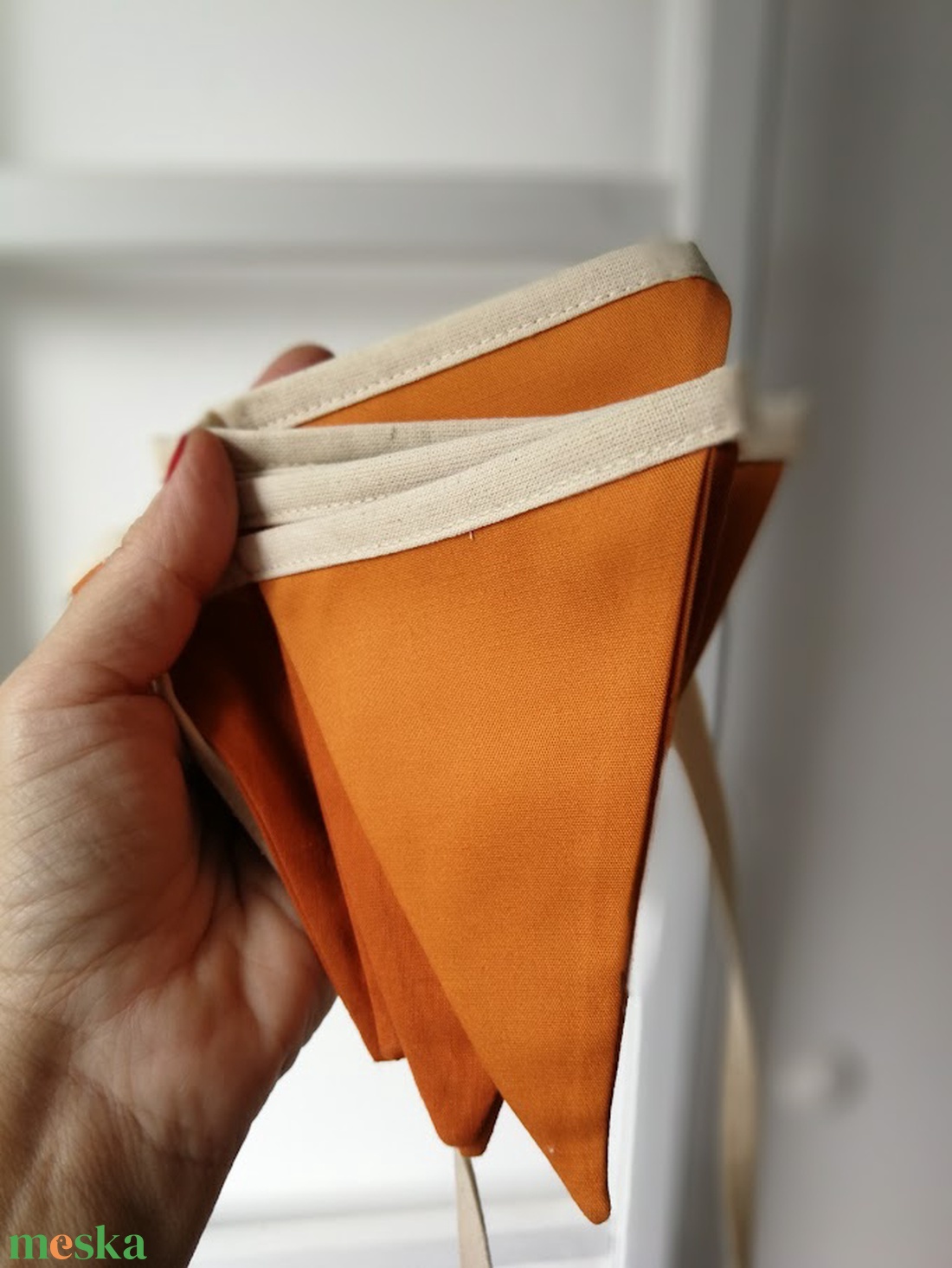 Zászlófüzér, Textil Girland Dekoráció, Babaszoba Dekor, Háromszög Zászló - baba - mama - babaszoba dekoráció - babaszoba füzér, girland  - Meska.hu