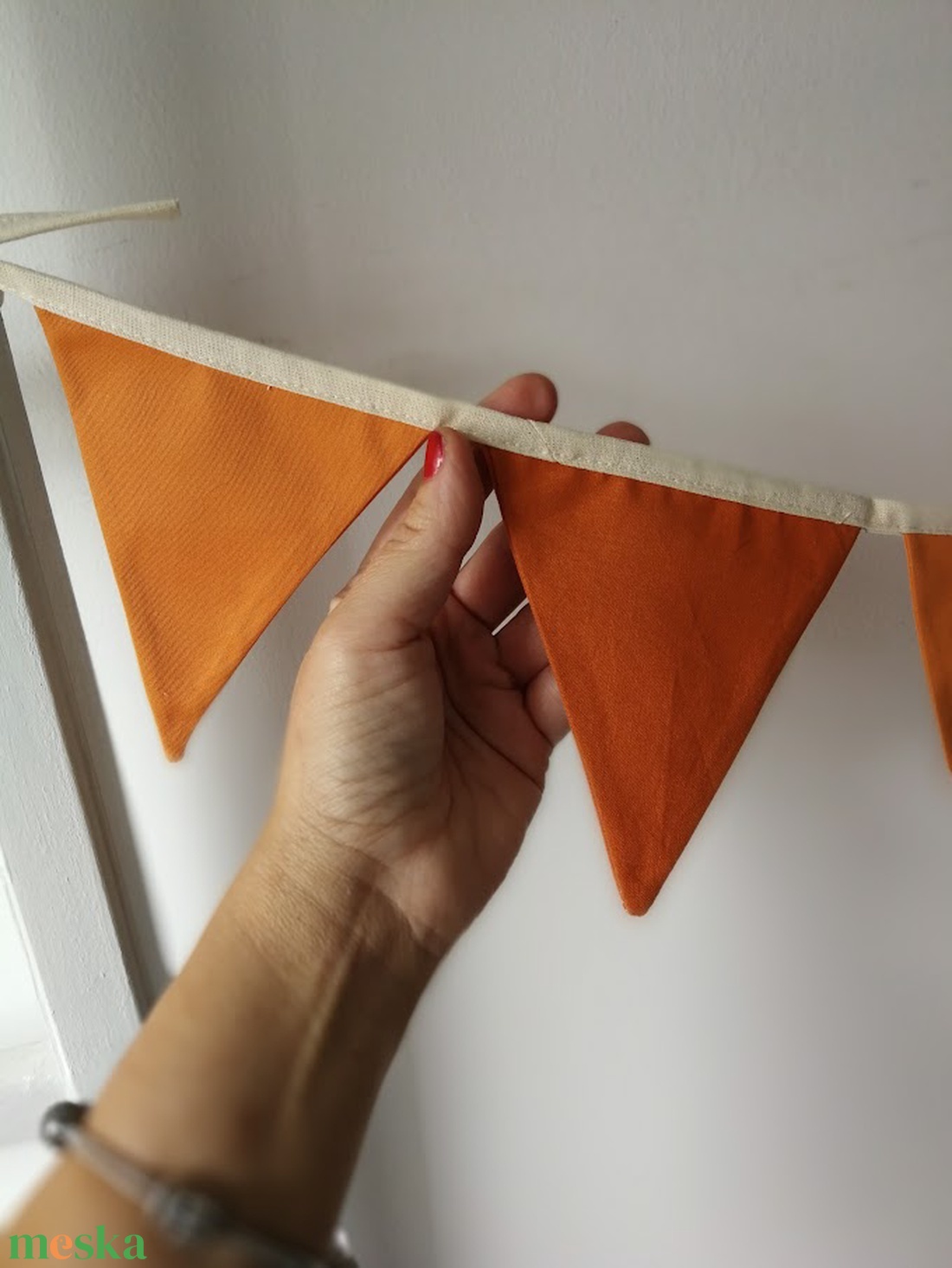 Zászlófüzér, Textil Girland Dekoráció, Babaszoba Dekor, Háromszög Zászló - baba - mama - babaszoba dekoráció - babaszoba füzér, girland  - Meska.hu