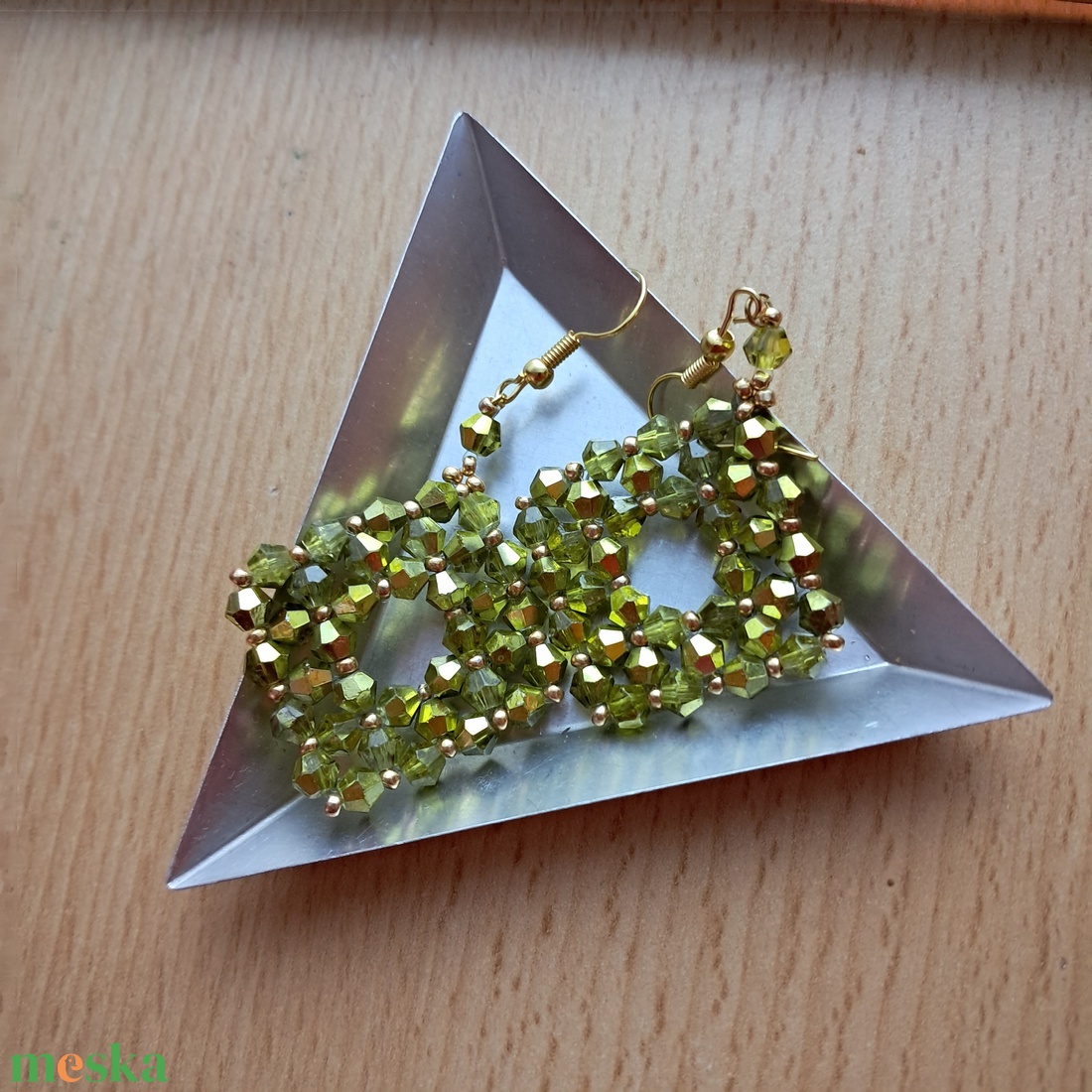 Veronika bicone fülbevaló 1 - ékszer - fülbevaló - lógó fülbevaló - Meska.hu