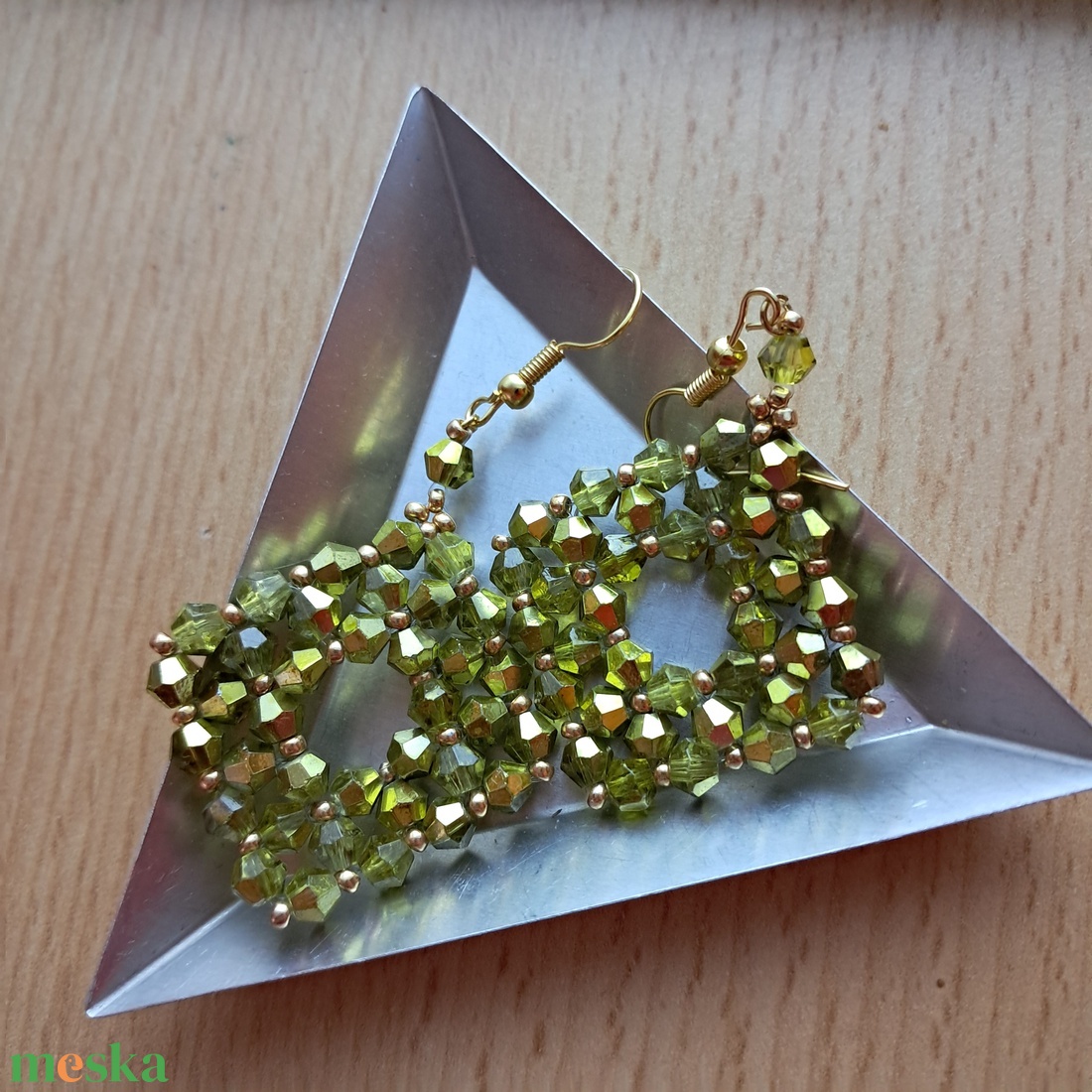 Veronika bicone fülbevaló 1 - ékszer - fülbevaló - lógó fülbevaló - Meska.hu