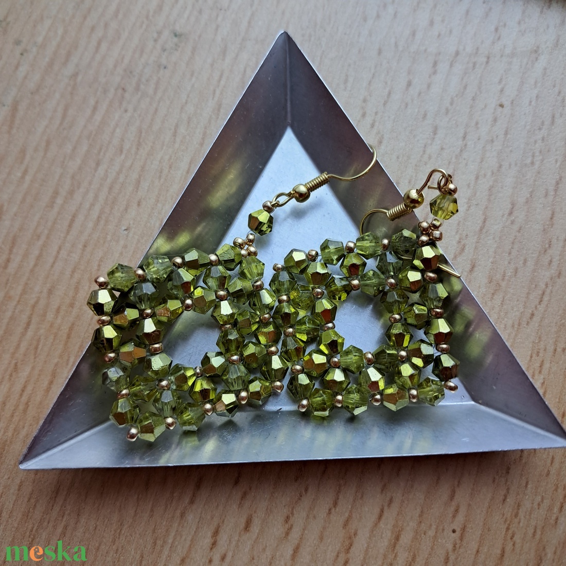 Veronika bicone fülbevaló 1 - ékszer - fülbevaló - lógó fülbevaló - Meska.hu