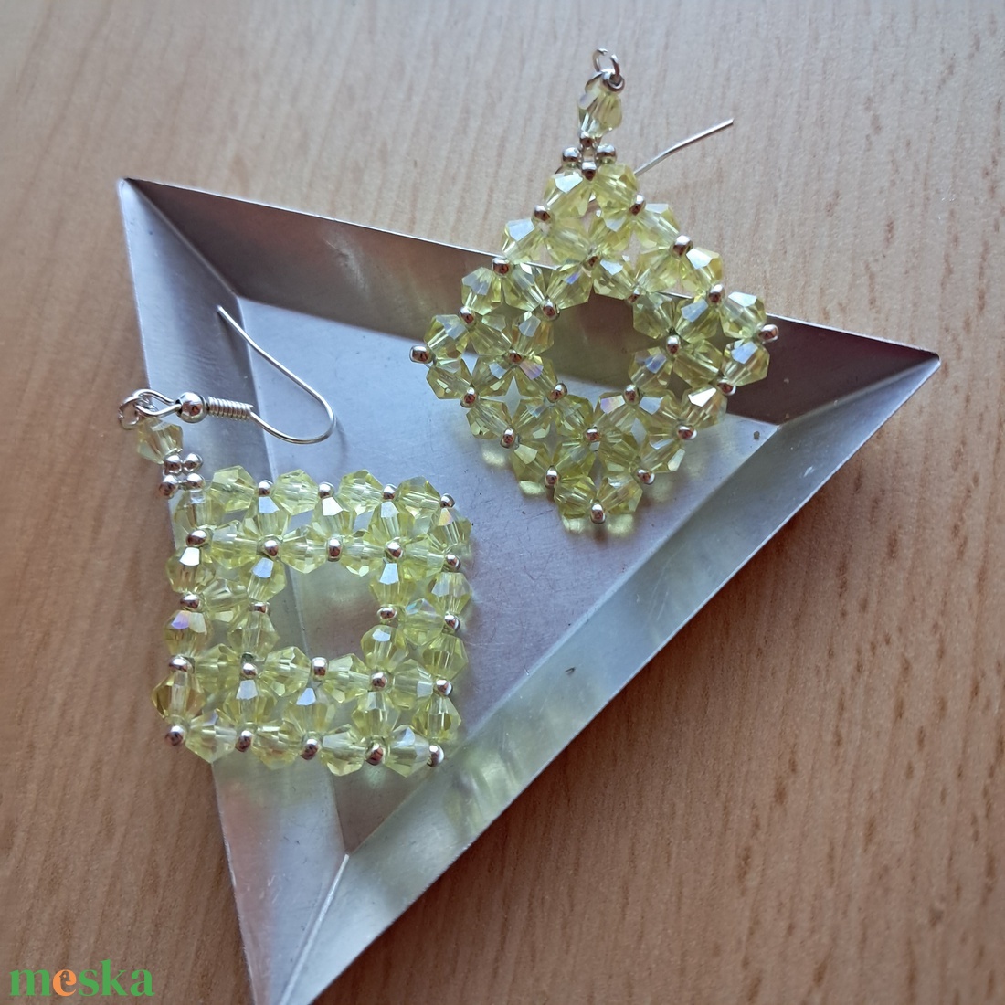 Veronika bicone fülbevaló 3 - ékszer - fülbevaló - lógó fülbevaló - Meska.hu