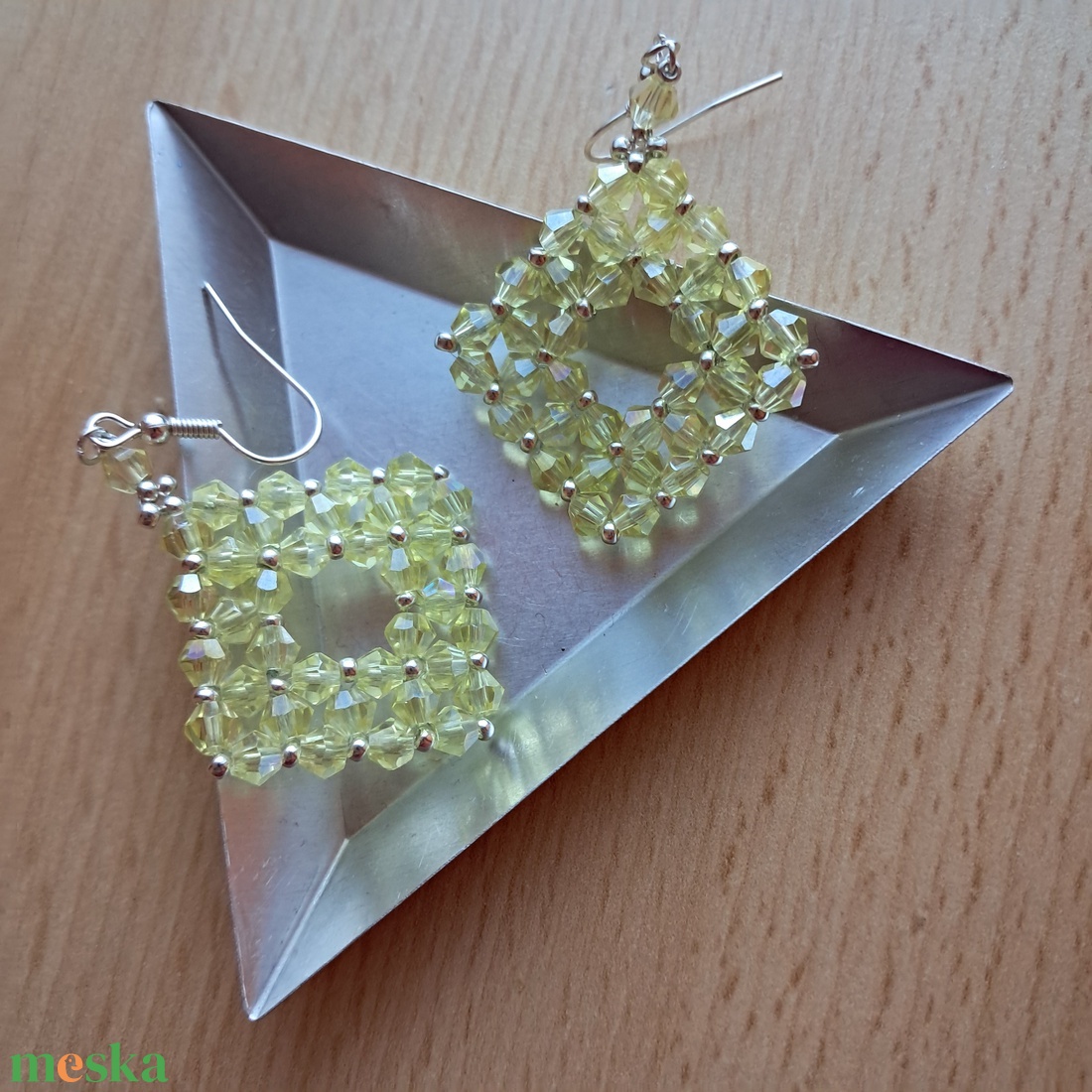 Veronika bicone fülbevaló 3 - ékszer - fülbevaló - lógó fülbevaló - Meska.hu