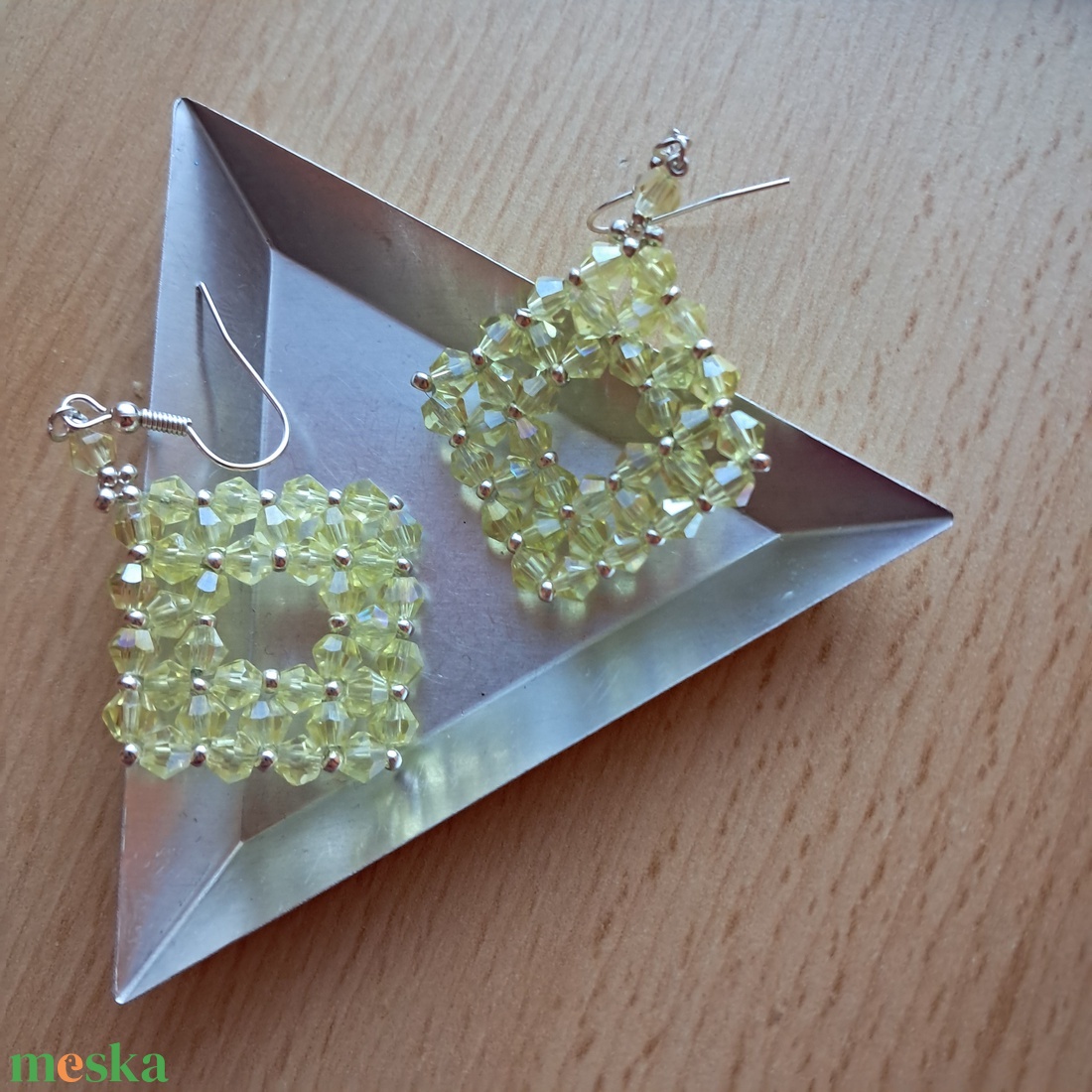 Veronika bicone fülbevaló 3 - ékszer - fülbevaló - lógó fülbevaló - Meska.hu