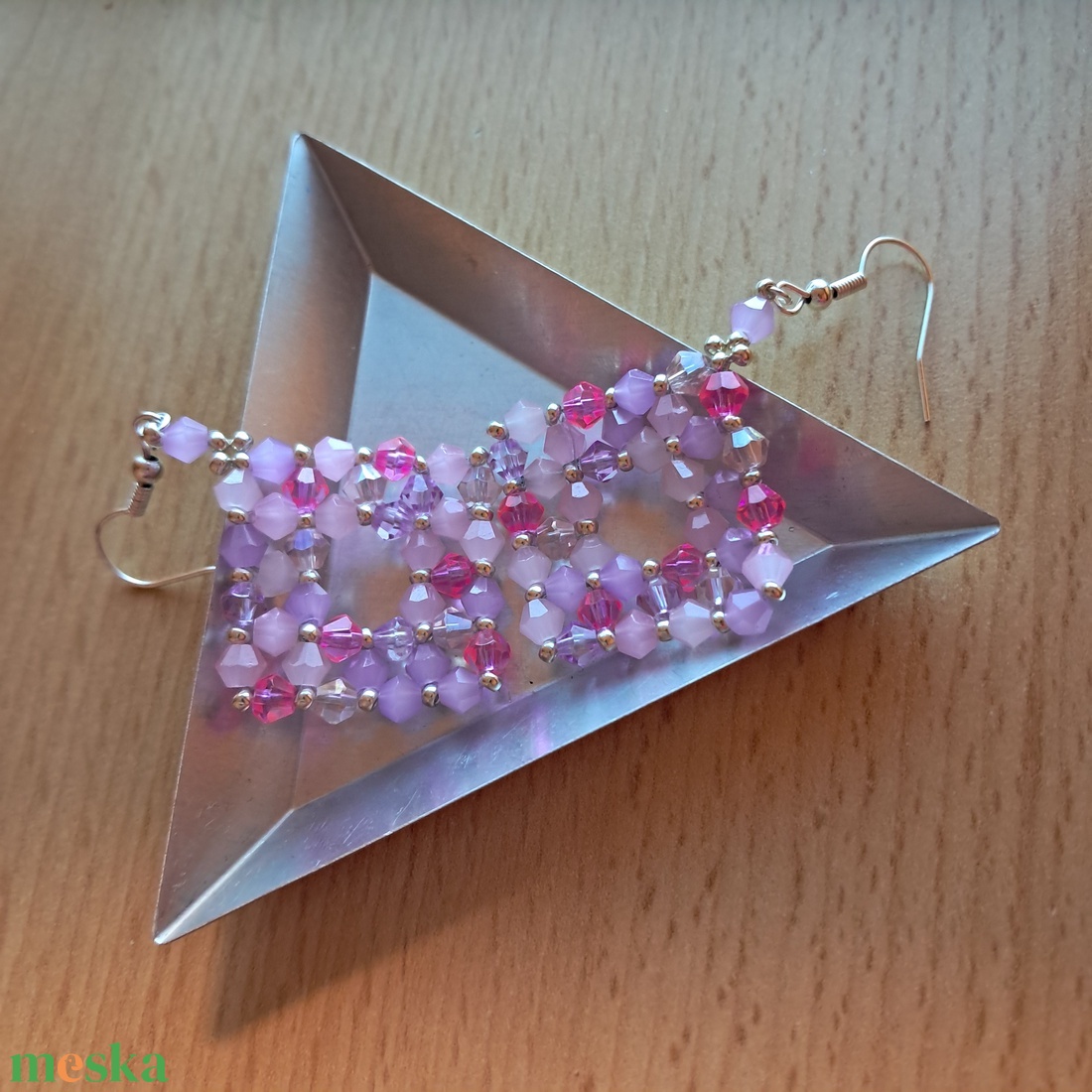 Veronika bicone fülbevaló 5 - ékszer - fülbevaló - lógó fülbevaló - Meska.hu