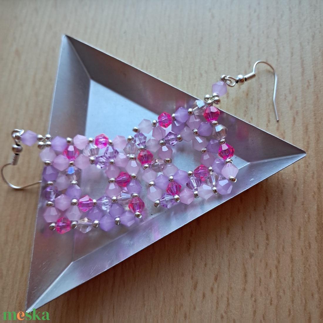 Veronika bicone fülbevaló 5 - ékszer - fülbevaló - lógó fülbevaló - Meska.hu