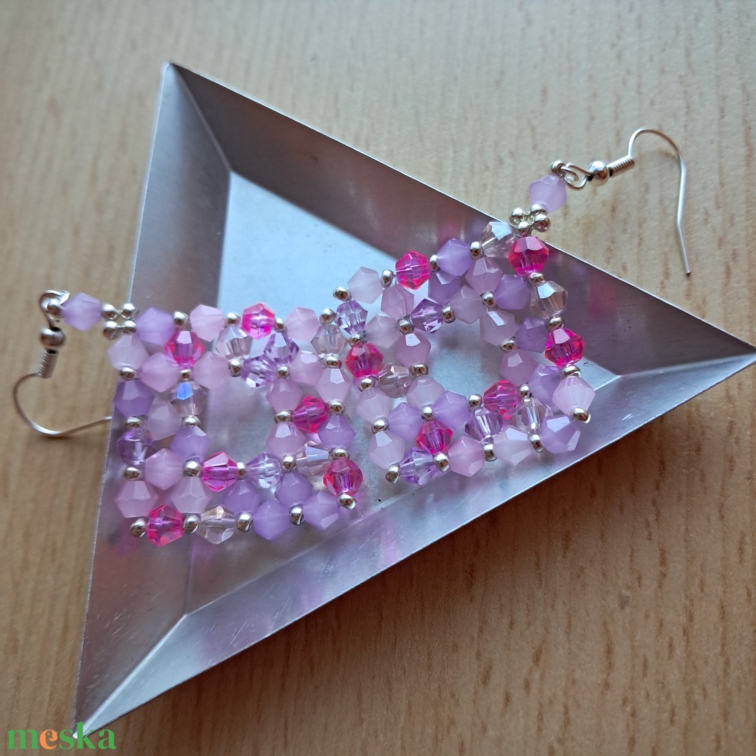 Veronika bicone fülbevaló 5 - ékszer - fülbevaló - lógó fülbevaló - Meska.hu