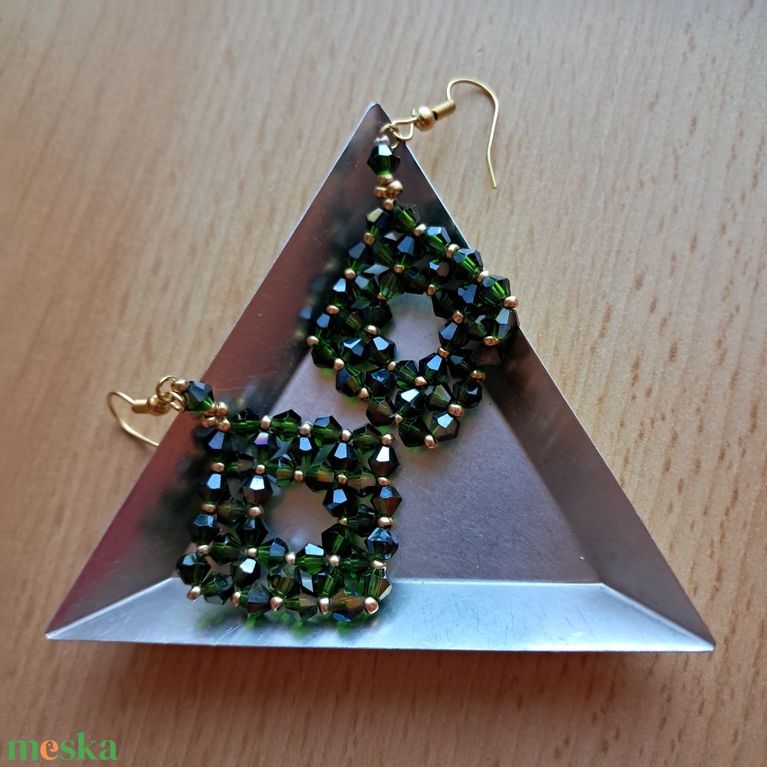 Veronika bicone fülbevaló 6 - ékszer - fülbevaló - lógó fülbevaló - Meska.hu