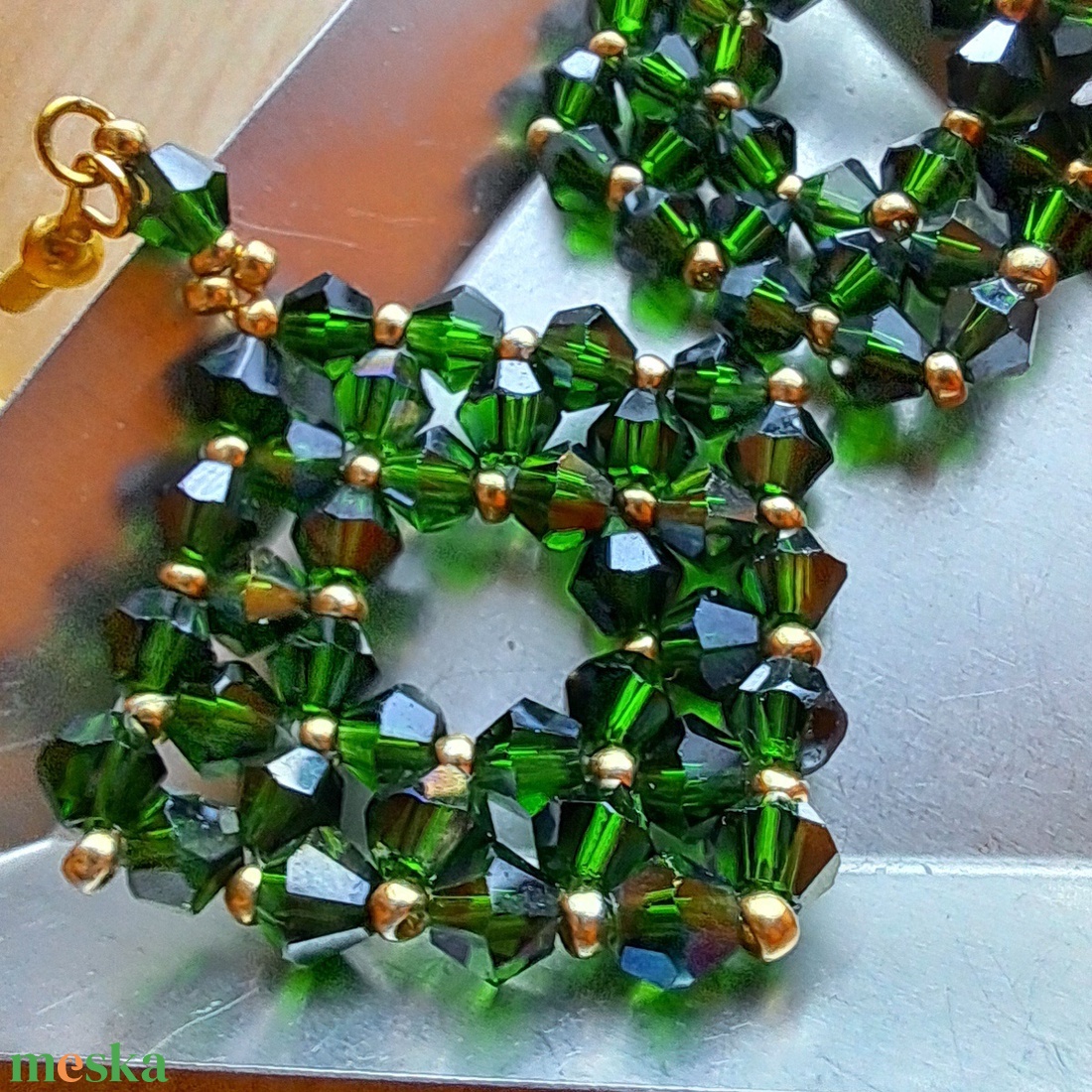 Veronika bicone fülbevaló 6 - ékszer - fülbevaló - lógó fülbevaló - Meska.hu