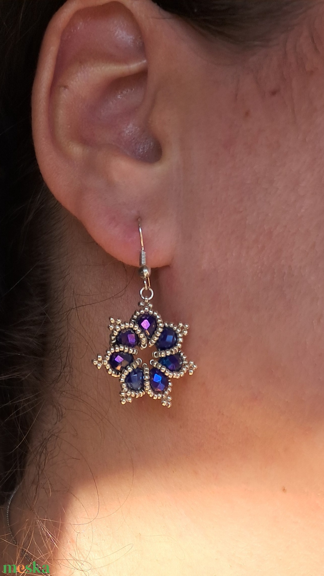 Virág fülbevaló - ékszer - fülbevaló - lógó fülbevaló - Meska.hu