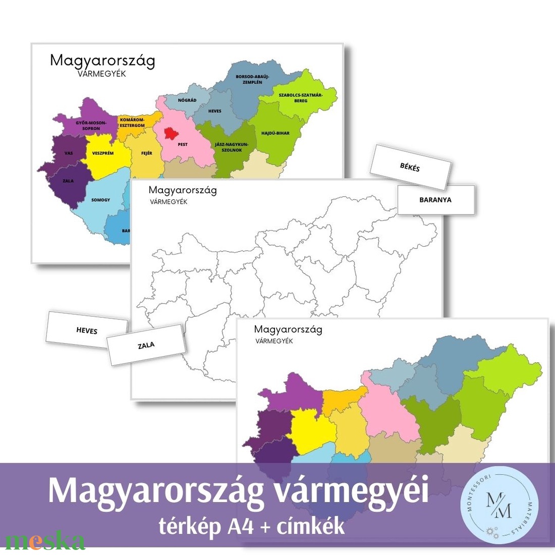 Magyarország vármegyéi térkép - A4 plakátok + térkép címkék a vármegyék neveivel - játék & sport - készségfejlesztő és logikai játék - oktató játékok - Meska.hu Magyarország vármegyéi térkép - A4 plakátok + térkép címkék a vármegyék neveivel - játék & sport - készségfejlesztő és logikai játék - oktató játékok - Meska.hu