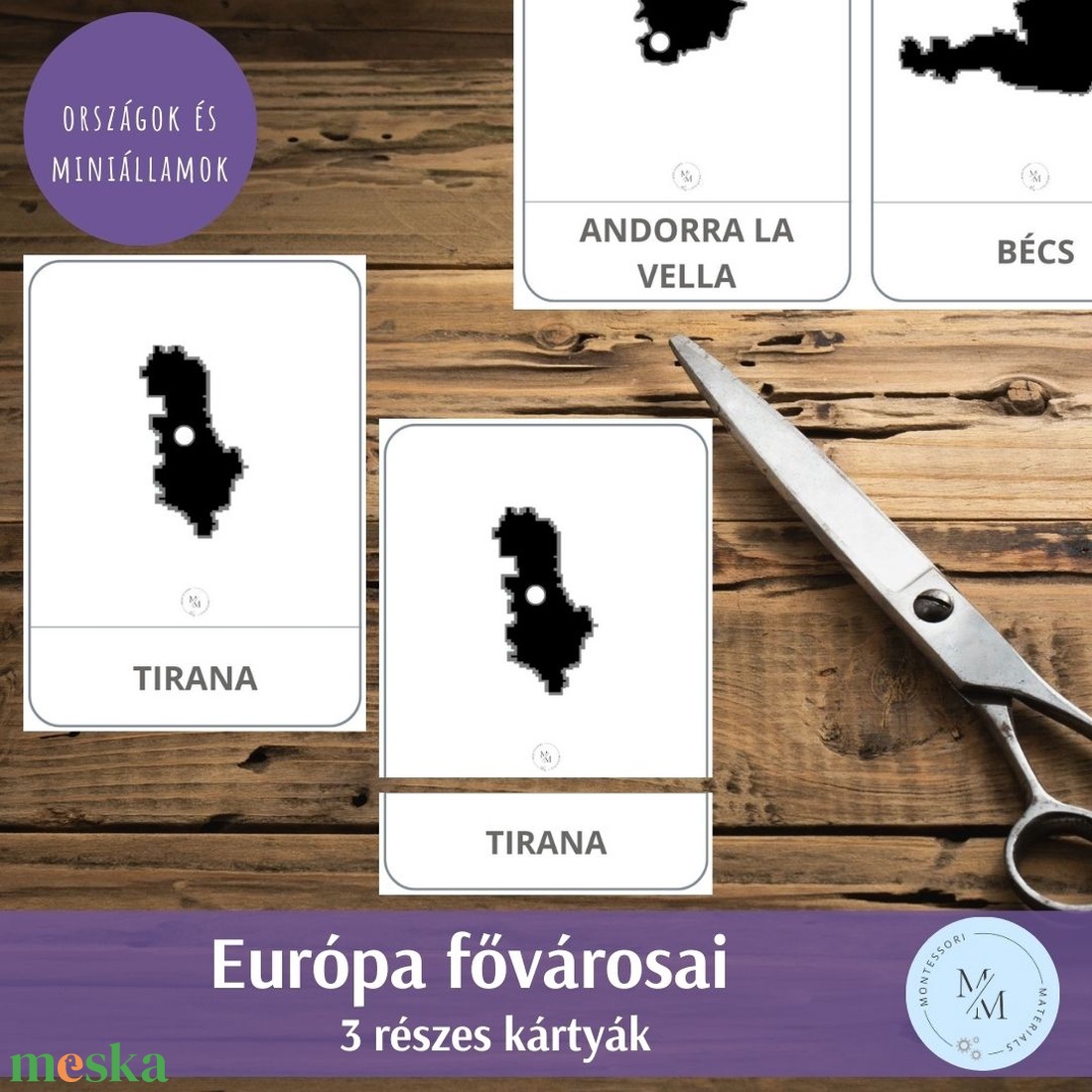 Európa fővárosai (a miniállamokkal együtt!!) 3 részes kártyák - többféle választható csomag! - játék & sport - készségfejlesztő és logikai játék - oktató játékok - Meska.hu