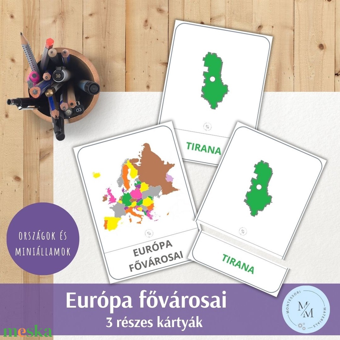 Európa fővárosai (a miniállamokkal együtt!!) 3 részes kártyák - többféle választható csomag! - játék & sport - készségfejlesztő és logikai játék - oktató játékok - Meska.hu