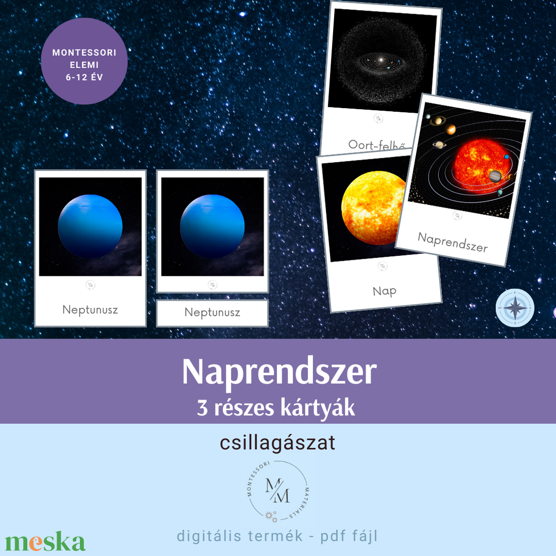 Naprendszer - Montessori 3 részes kártyák - játék & sport - készségfejlesztő és logikai játék - oktató játékok - Meska.hu Naprendszer - Montessori 3 részes kártyák - játék & sport - készségfejlesztő és logikai játék - oktató játékok - Meska.hu