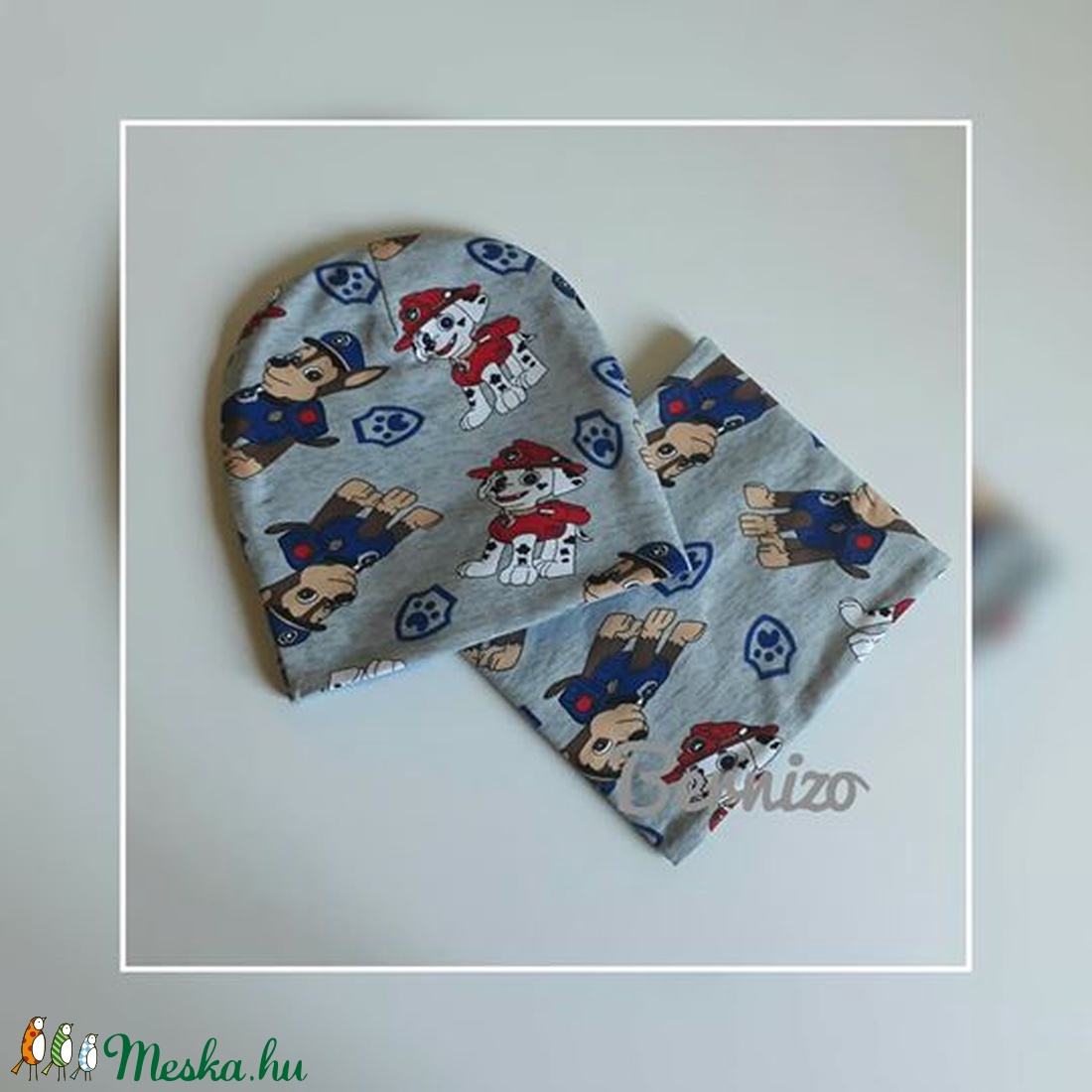 Szürke mancs őrjárat sapka-csősál szett -  - Meska.hu