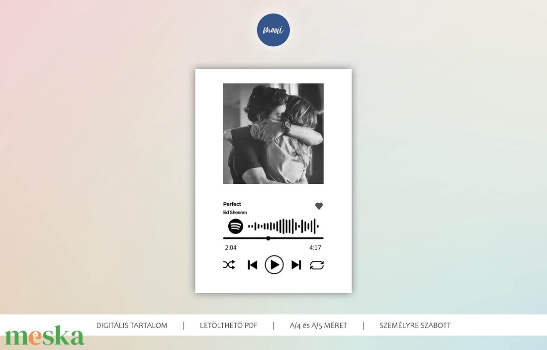 A mi dalunk - poszter, kép a kedvenc dalotok Spotify kódjával, páros ajándék évfordulóra - otthon & életmód - dekoráció - kép & falikép - poszter - Meska.hu
