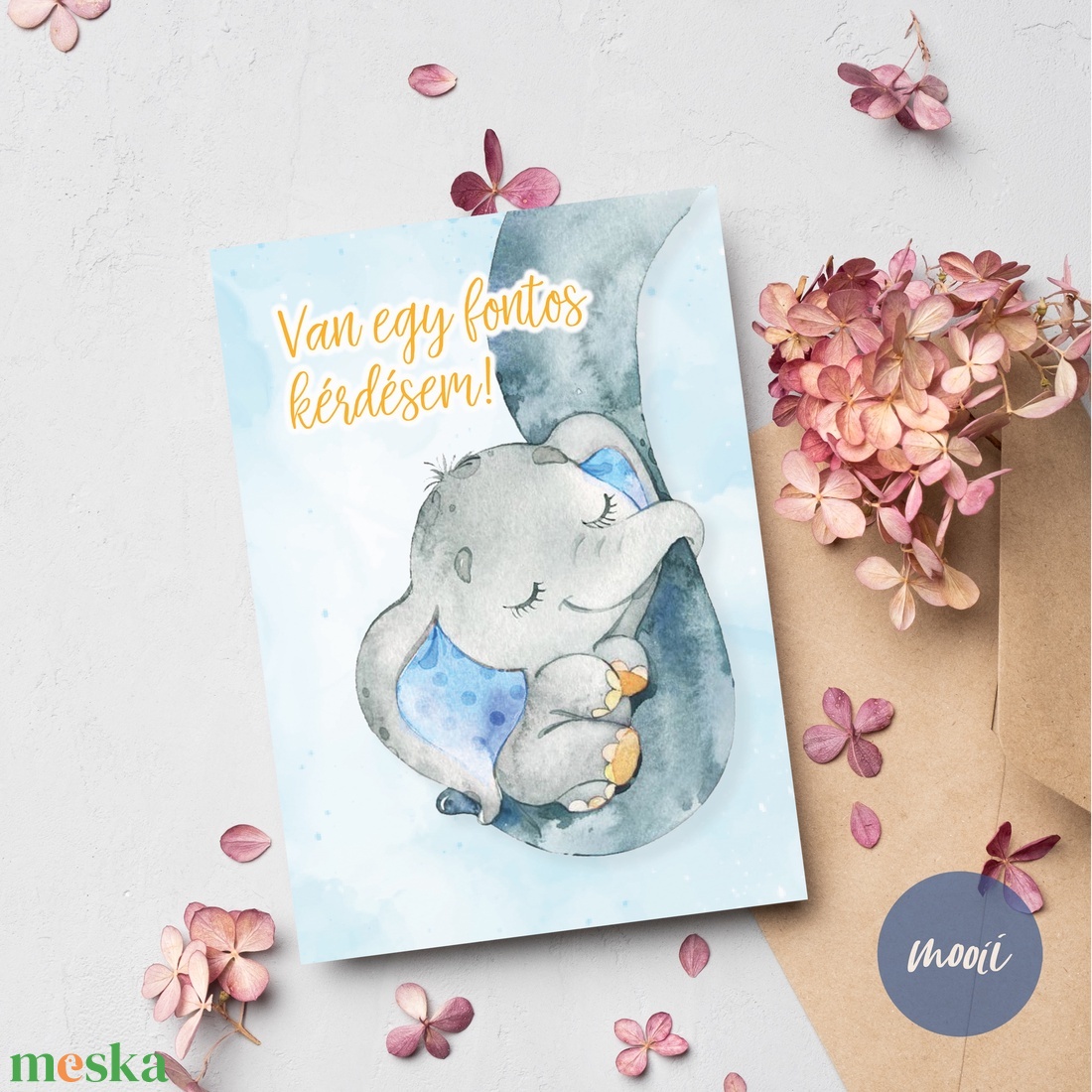 Kreatív keresztszülő felkérő, kaparós sorsjegy kártya A6 méretben - KÉK - esküvő - meghívó & kártya - meghívó - Meska.hu