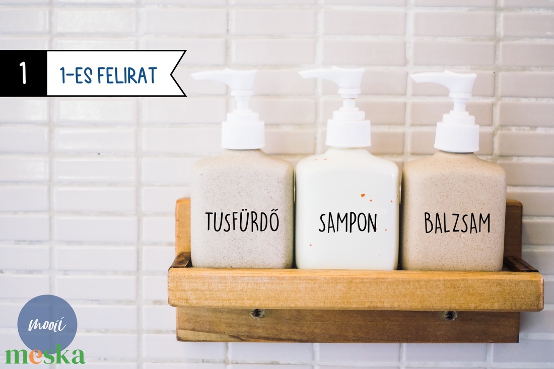 Fürdőszobai rendszerező matrica - tusfürdő, sampon, balzsam, ahogy te szeretnéd - otthon & életmód - papír, írószer - matrica, matrica csomag - Meska.hu