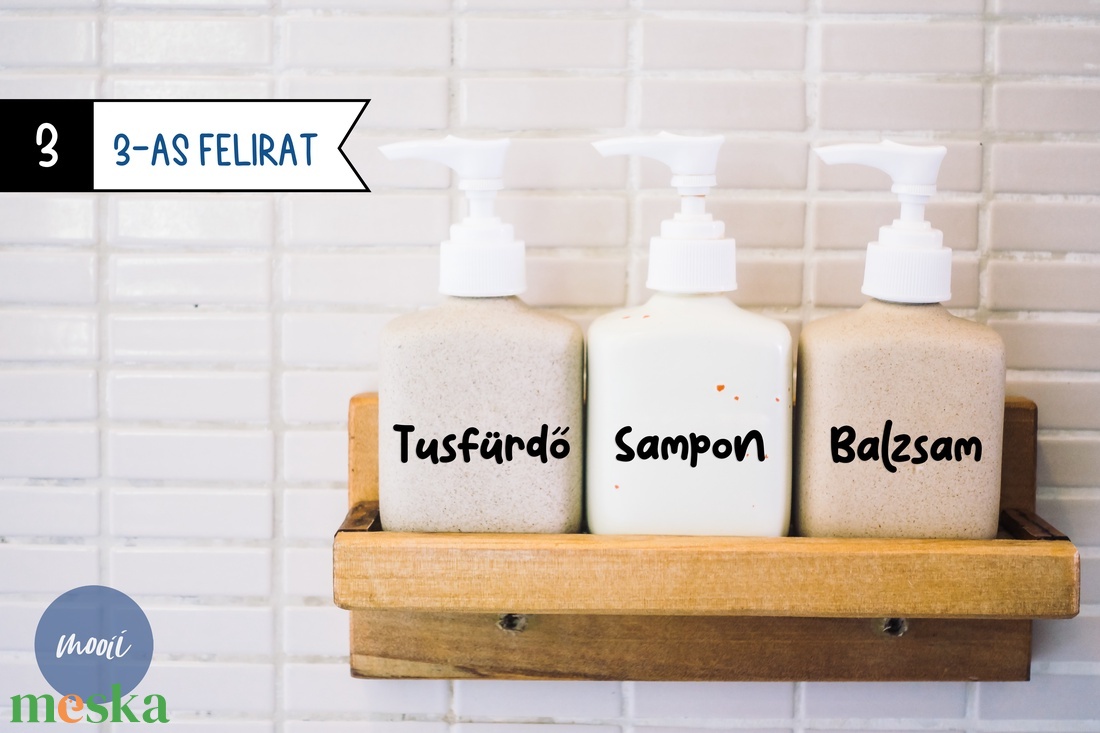 Fürdőszobai rendszerező matrica - tusfürdő, sampon, balzsam, ahogy te szeretnéd - otthon & életmód - papír, írószer - matrica, matrica csomag - Meska.hu