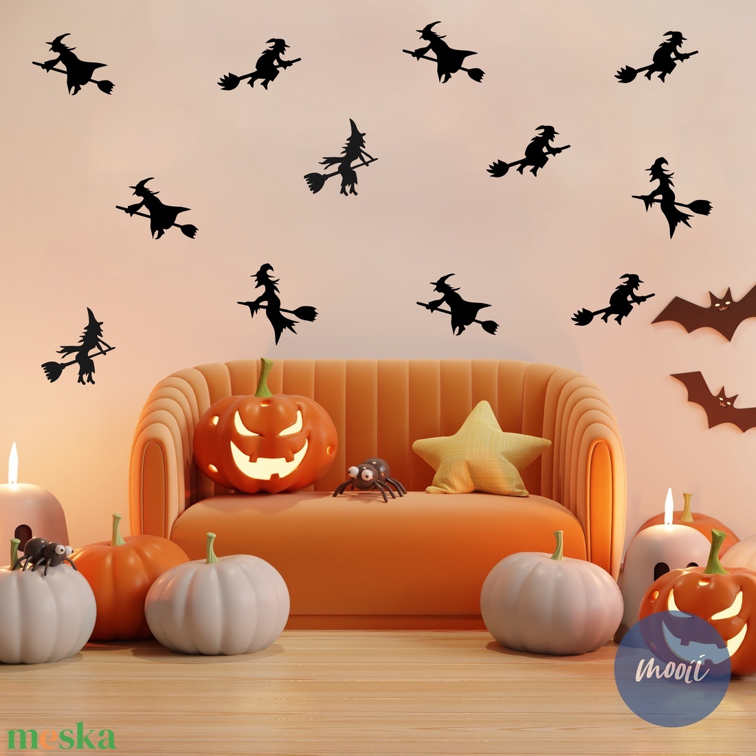 Halloween-i boszorkányok - falmatrica, ablakmatrica - otthon & életmód - dekoráció - ajtó- és ablak dekoráció - ablakmatrica - Meska.hu