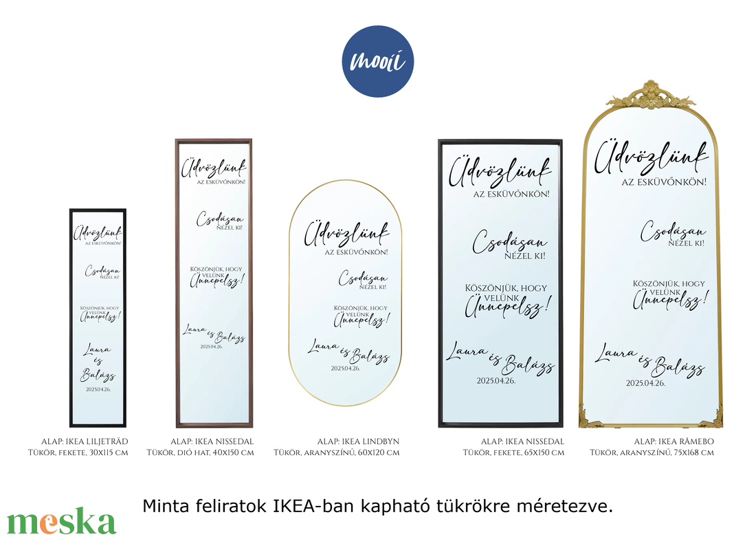 Üdvözlünk az esküvőnkön! - Esküvői köszöntő tábla DIY - tükör MATRICA - esküvő - dekoráció - tábla & jelzés - Meska.hu