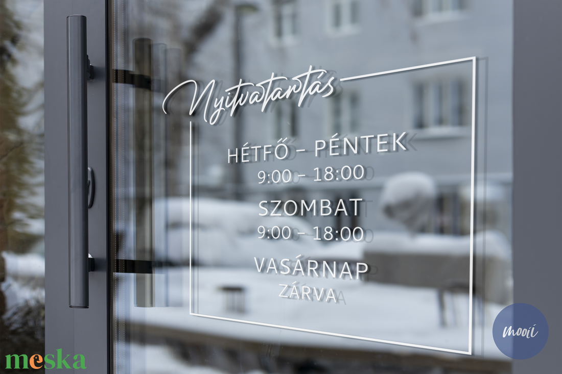 Keretes, négyzet alakú kalligrafikus feliratú nyitvatartás matrica bejárati ajtóra, kerek dizájn, személyre szabható - otthon & életmód - dekoráció - ajtó- és ablak dekoráció - ablakmatrica - Meska.hu Keretes, négyzet alakú kalligrafikus feliratú nyitvatartás matrica bejárati ajtóra, kerek dizájn, személyre szabható - otthon & életmód - dekoráció - ajtó- és ablak dekoráció - ablakmatrica - Meska.hu