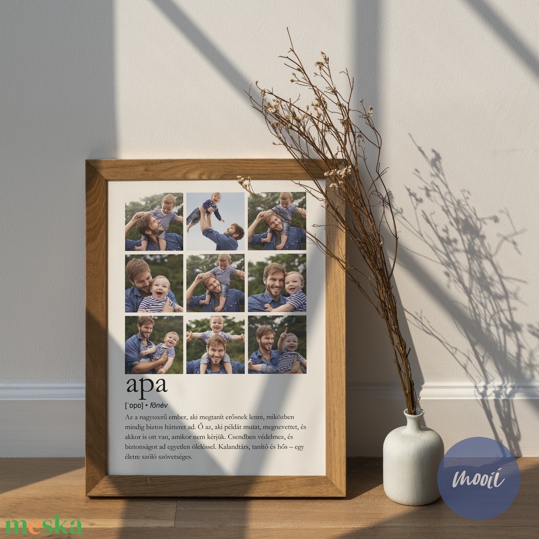 Apa - definíció poszter 6 vagy 9 fotóval, Apák napi kép - digitális termék - otthon & életmód - dekoráció - kép & falikép - poszter - Meska.hu
