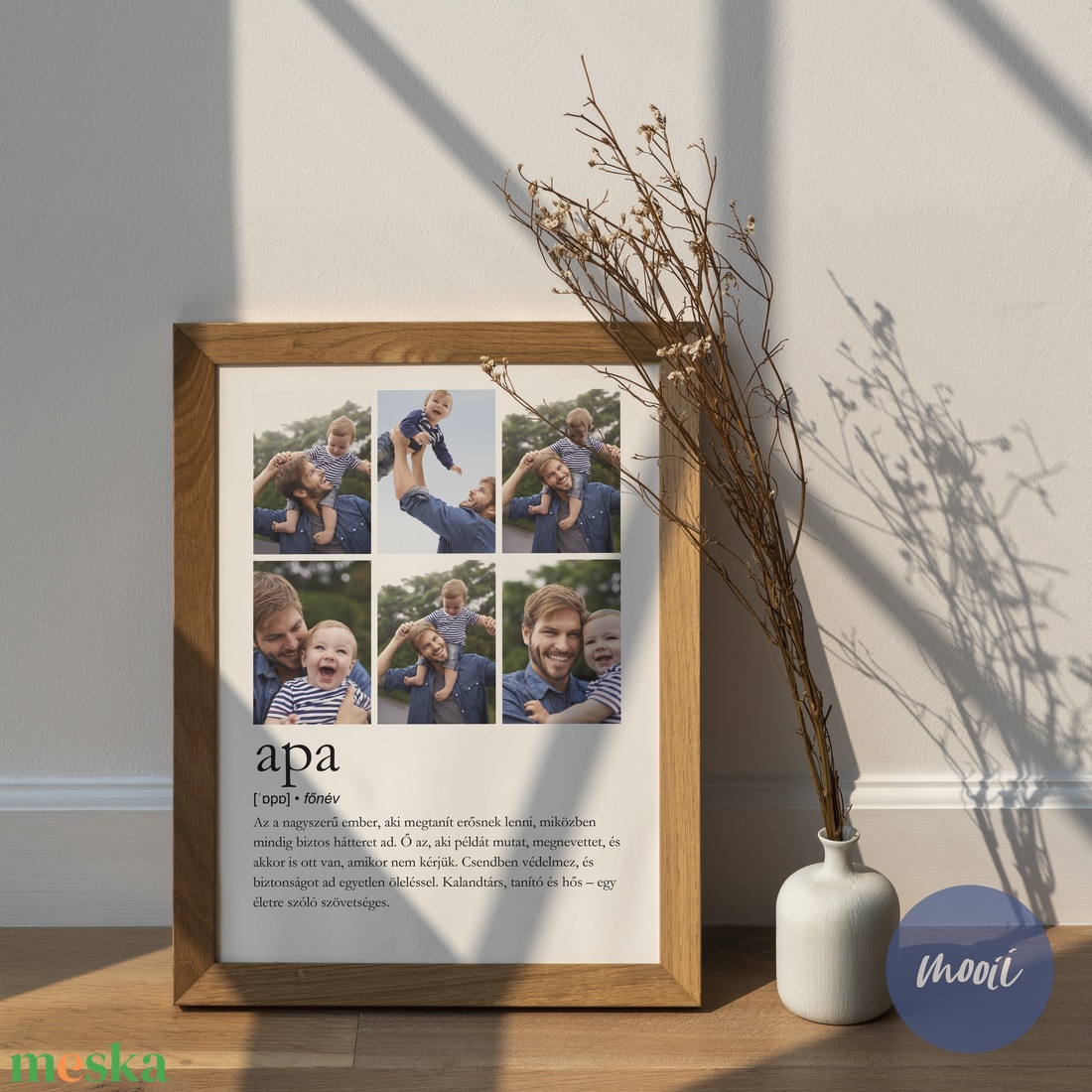 Apa - definíció poszter 6 vagy 9 fotóval, Apák napi kép - digitális termék - otthon & életmód - dekoráció - kép & falikép - poszter - Meska.hu