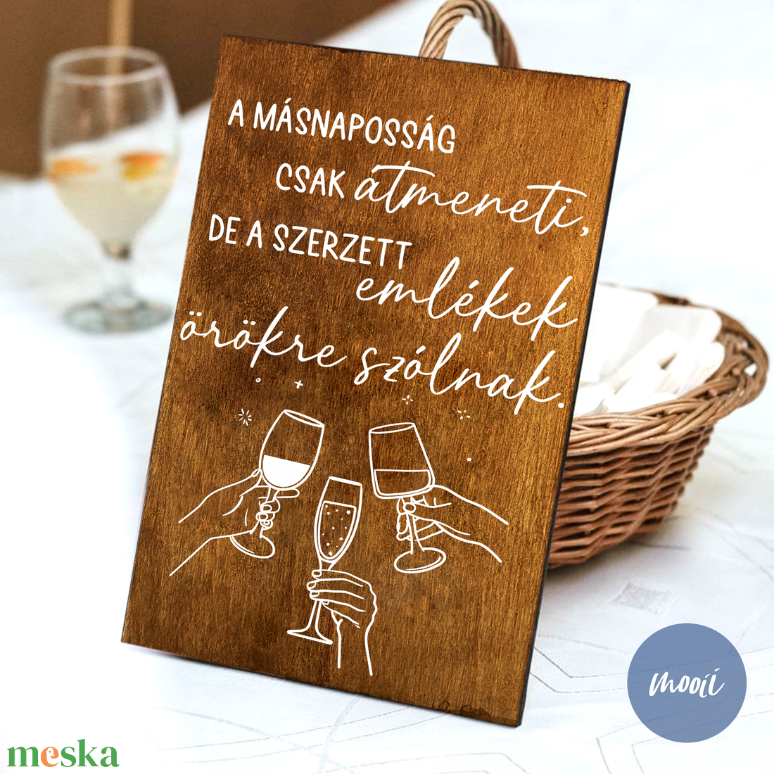 Lakodalmas tábla - A4 méretű rétegelt lemez tábla - A másnaposság átmeneti... - esküvő - dekoráció - tábla & jelzés - Meska.hu